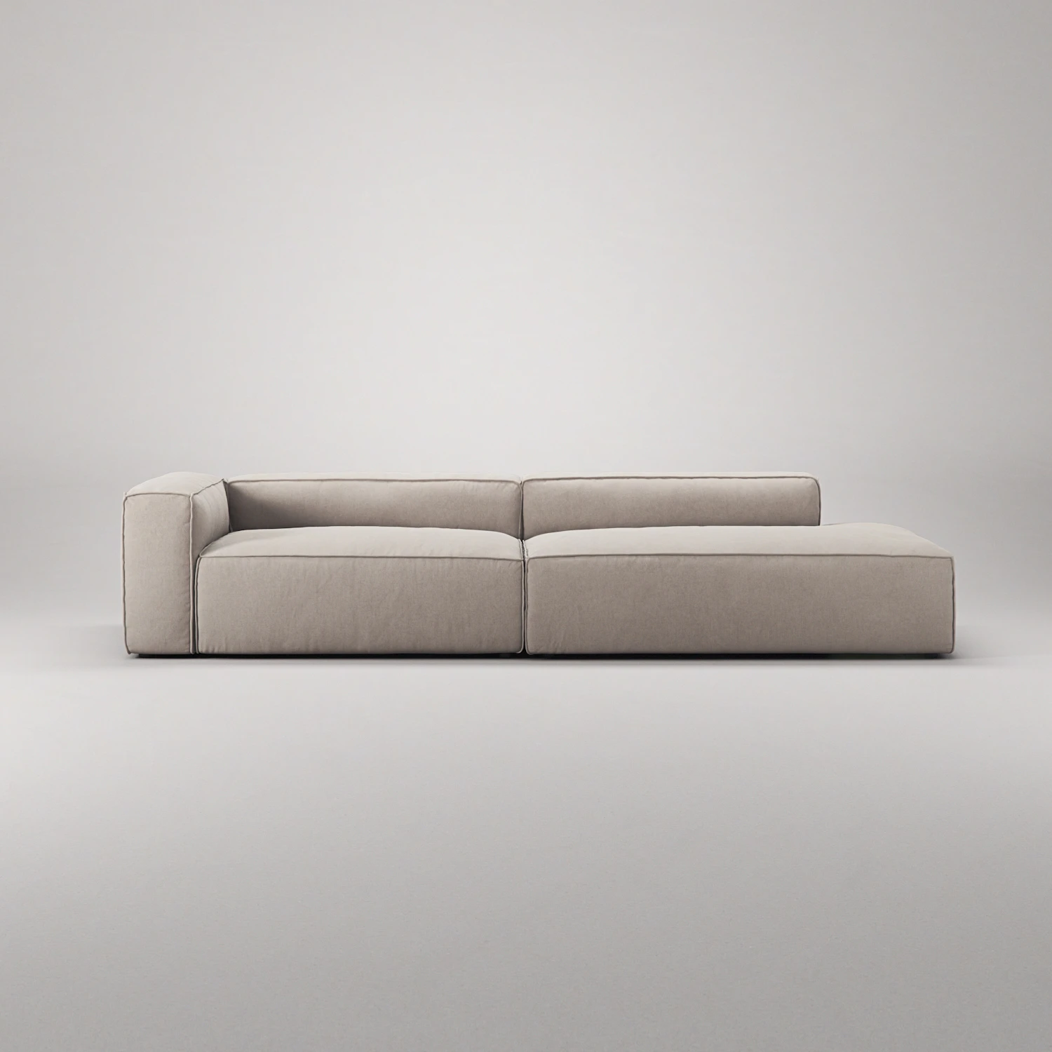 Decotique Grand 3-sitssoffa Öppet Avslut Höger Minetyg, sandshell beige från Decotique, bild 4