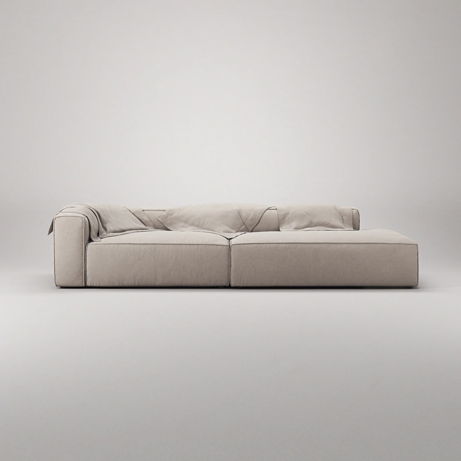 Decotique Grand 3-sitssoffa Öppet Avslut Höger Minetyg, sandshell beige från Decotique, bild 2
