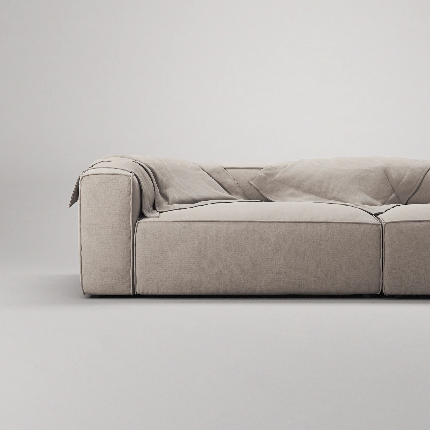 Decotique Grand 3-sitssoffa Öppet Avslut Höger Minetyg, sandshell beige från Decotique, bild 6