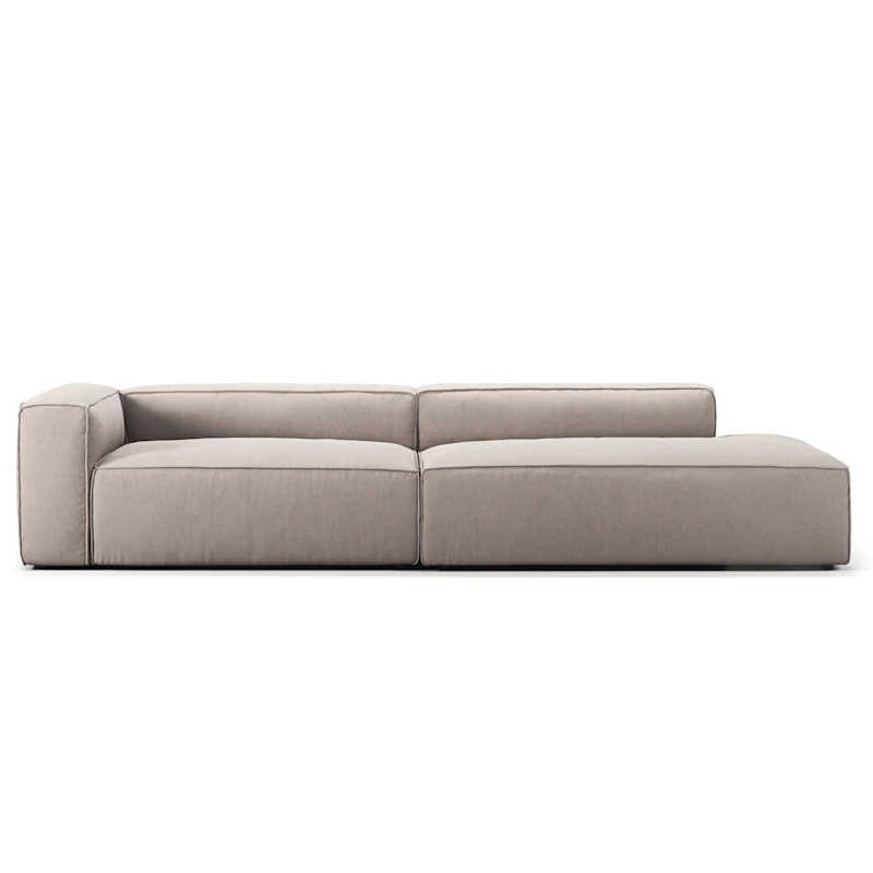 Grand 3-Sitssoffa öppet avslut Höger Minetyg, Sandshell Beige