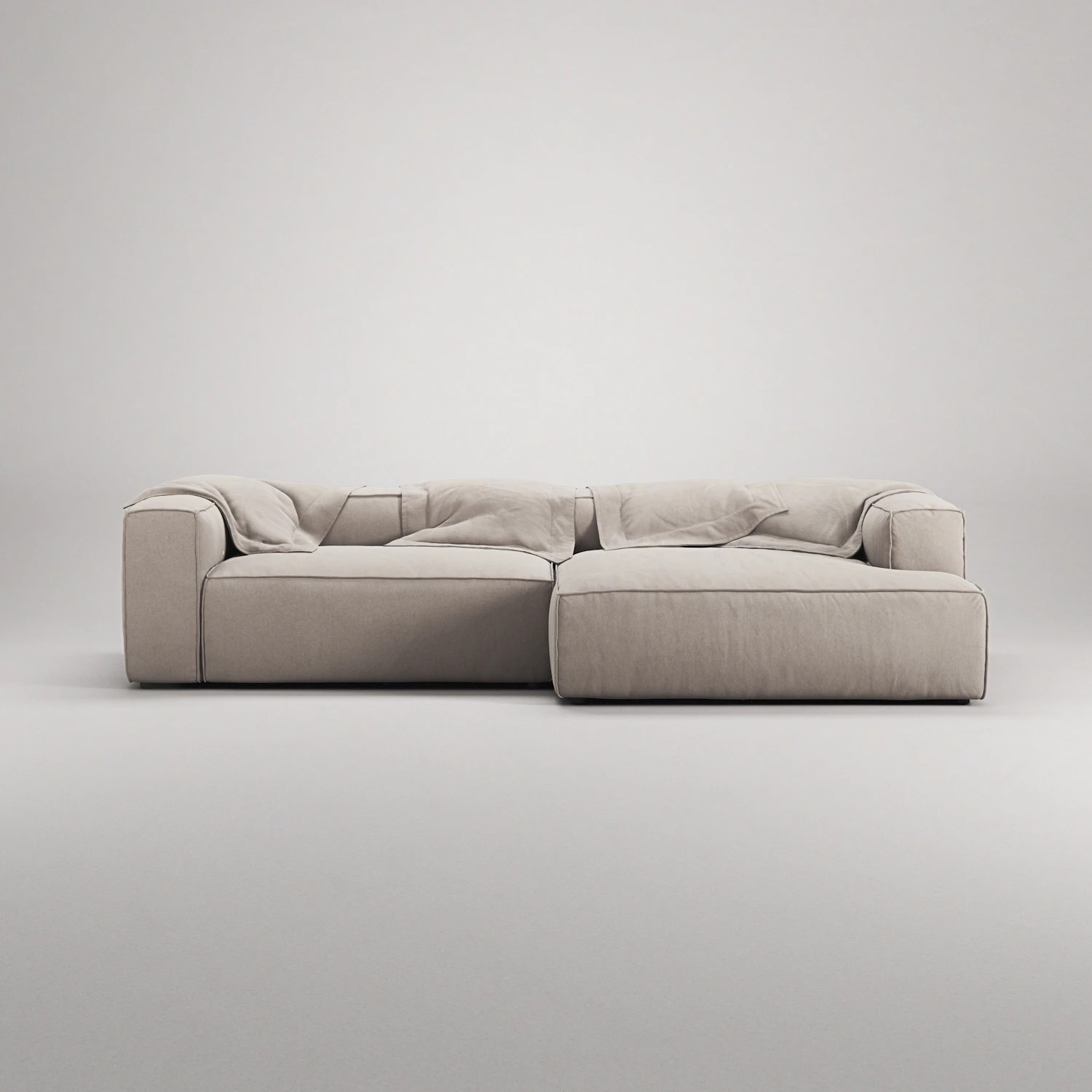 Decotique Grand 3-sitssoffa Schäslong Höger, sandshell beige från Decotique, bild 6