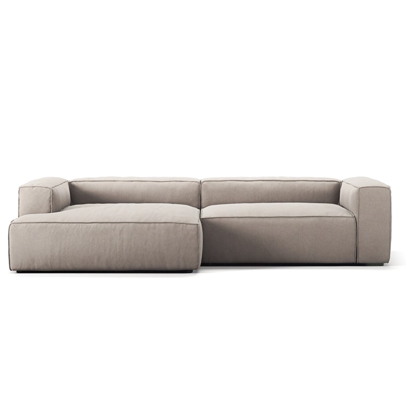 Grand 3-Sitssoffa schäslong Vänster Minetyg, Sandshell Beige