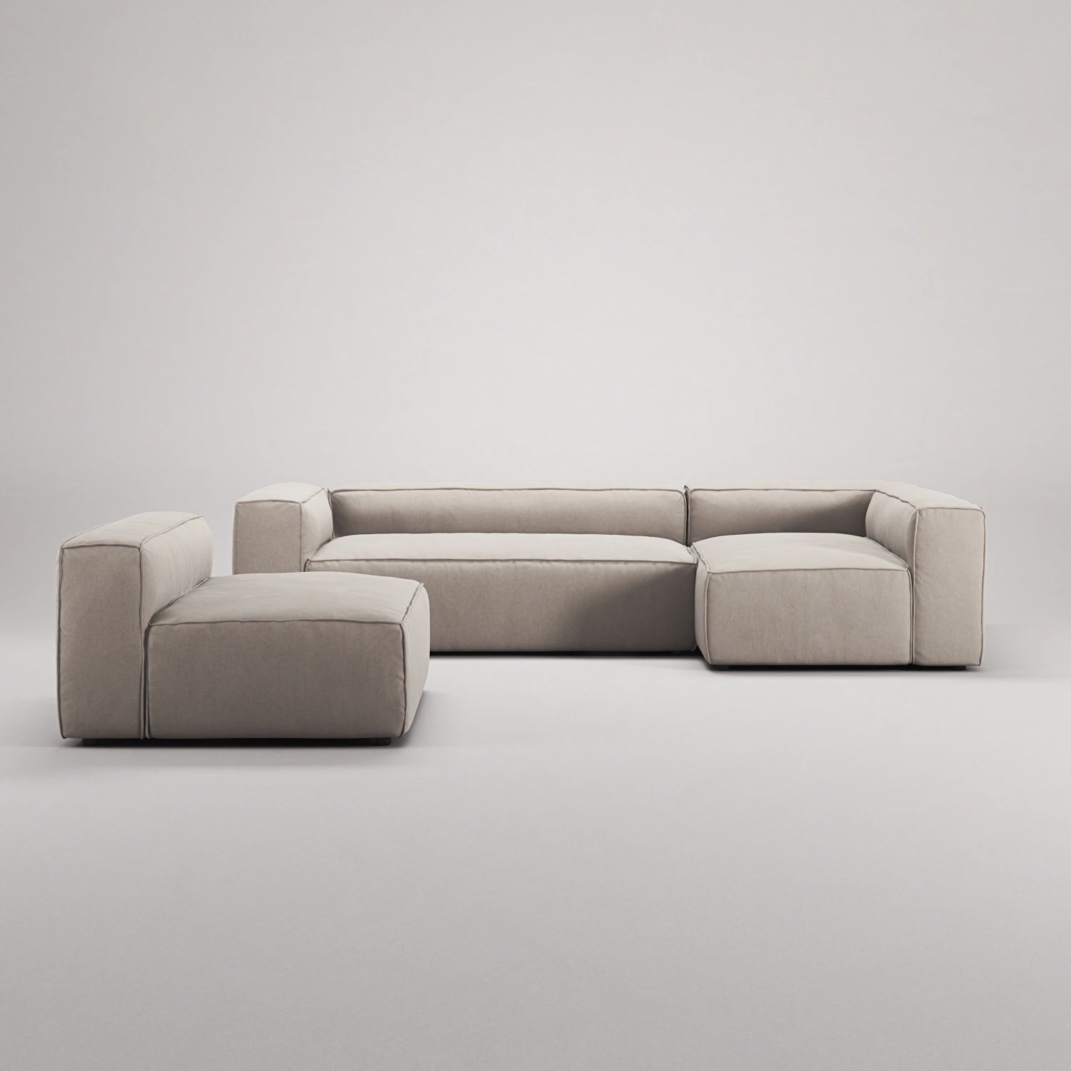 Decotique Grand 4-sitssoffa Divan Höger Med Fåtölj, sandshell beige från Decotique, bild 4