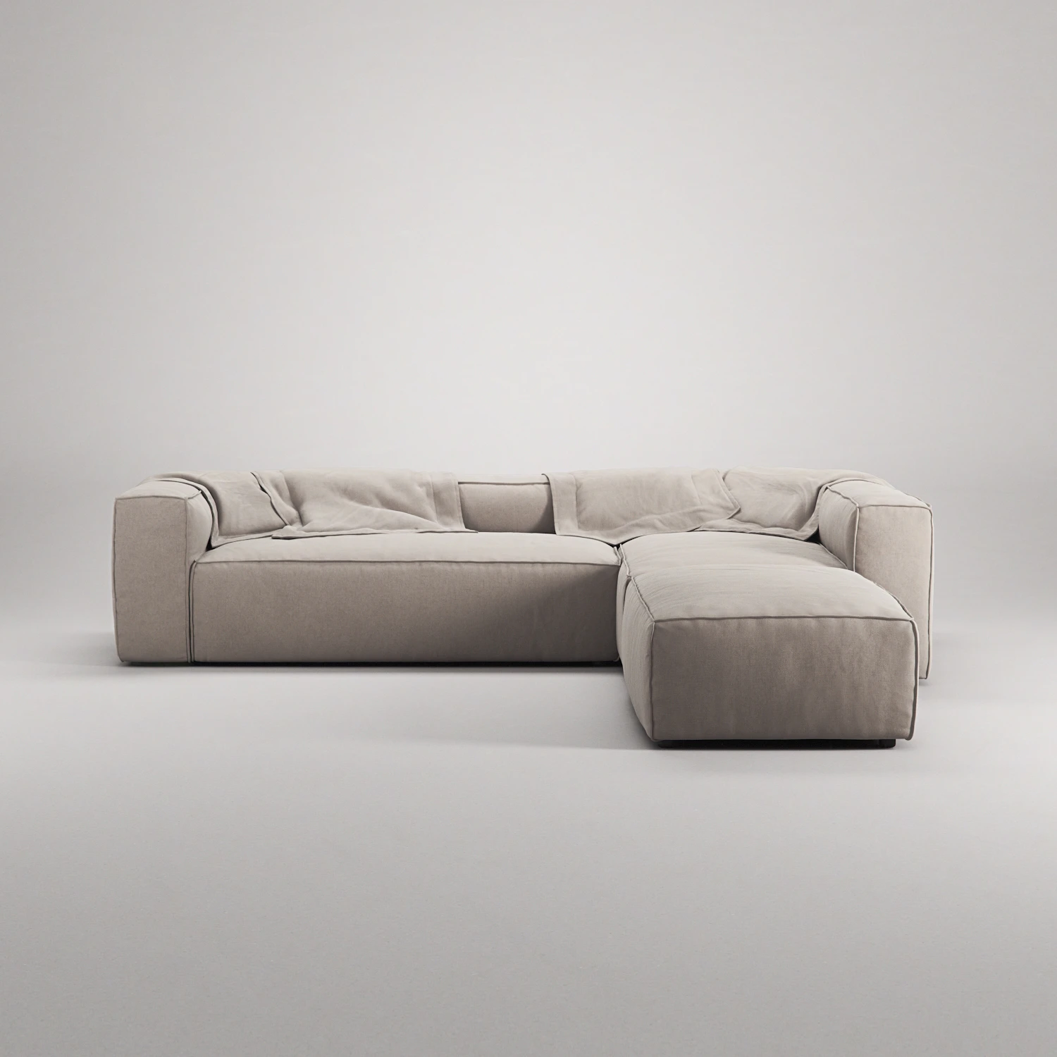 Decotique Grand 4-sitssoffa Divan Höger Öppet Avslut, sandshell beige från Decotique, bild 4