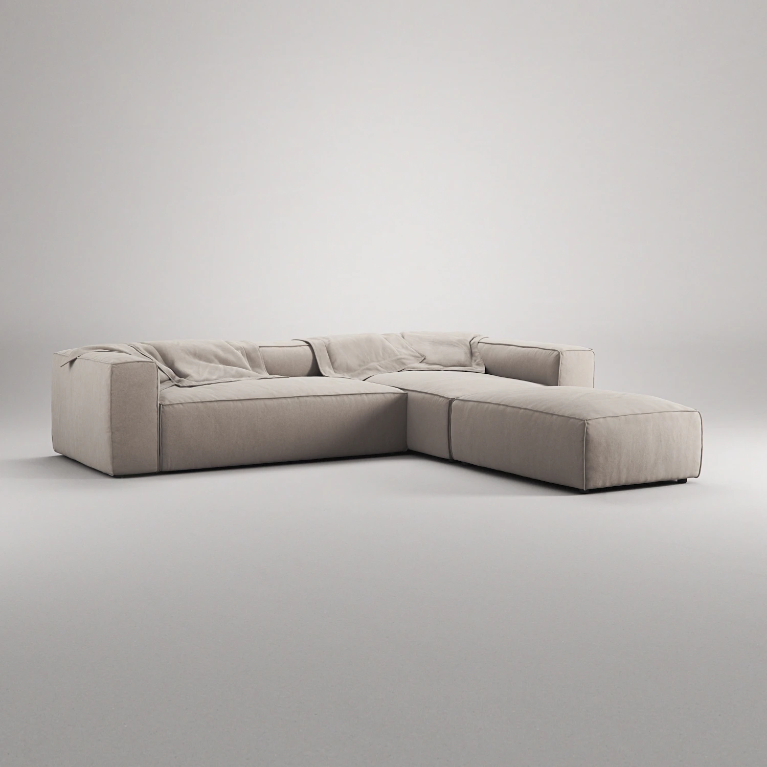 Decotique Grand 4-sitssoffa Divan Höger Öppet Avslut, sandshell beige från Decotique, bild 2