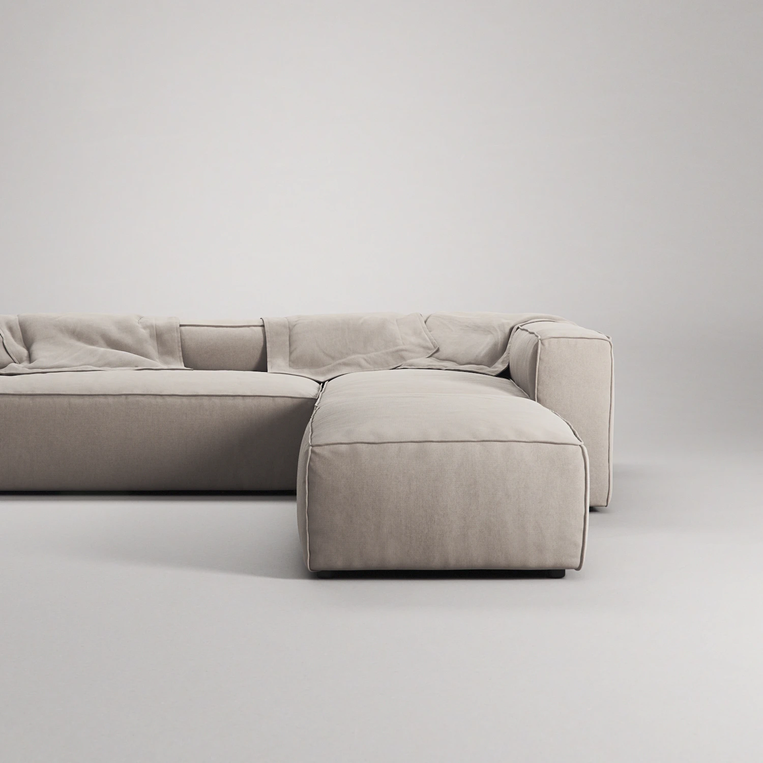 Decotique Grand 4-sitssoffa Divan Höger Öppet Avslut, sandshell beige från Decotique, bild 3