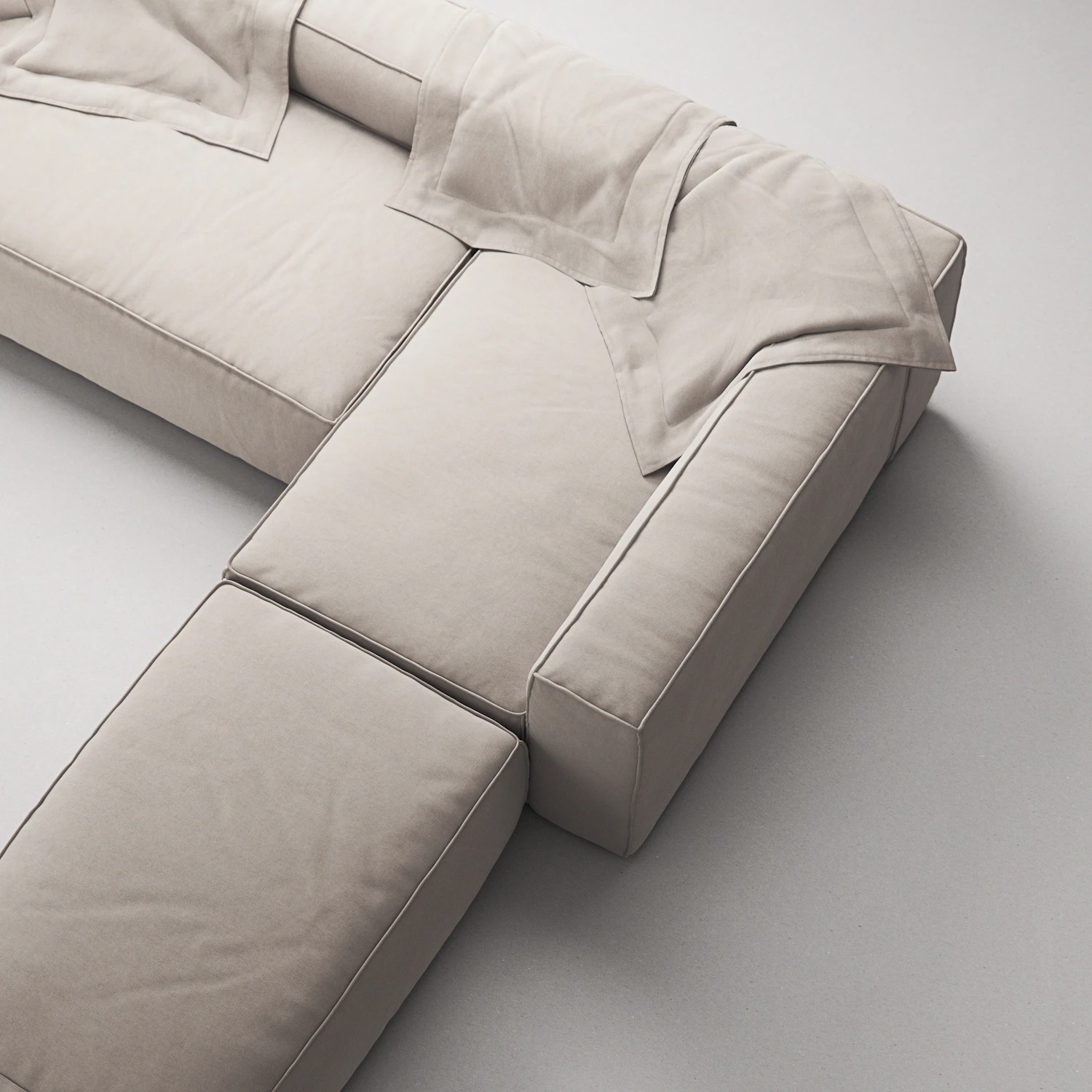 Decotique Grand 4-sitssoffa Divan Höger Öppet Avslut, sandshell beige från Decotique, bild 6