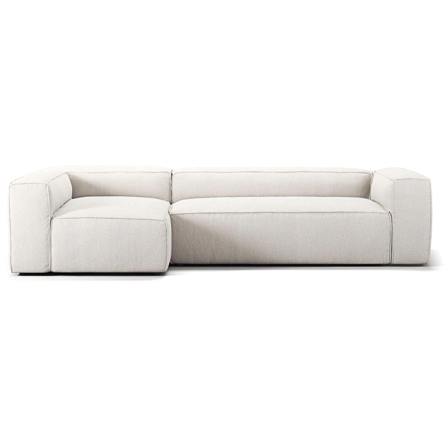 decotique grand 4-sitssoffa divan vänster tyg - hörnsoffor & divansoffor bouclé steam white