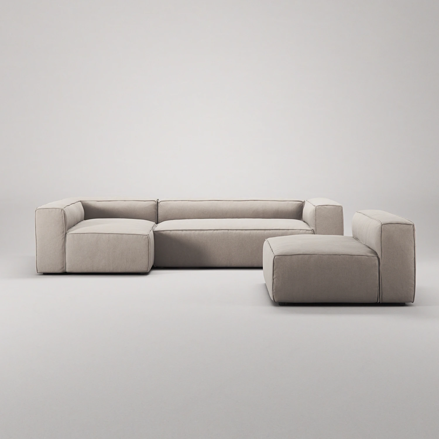 Decotique Grand 4-sitssoffa Divan Vänster Med Fåtölj, sandshell beige från Decotique, bild 5