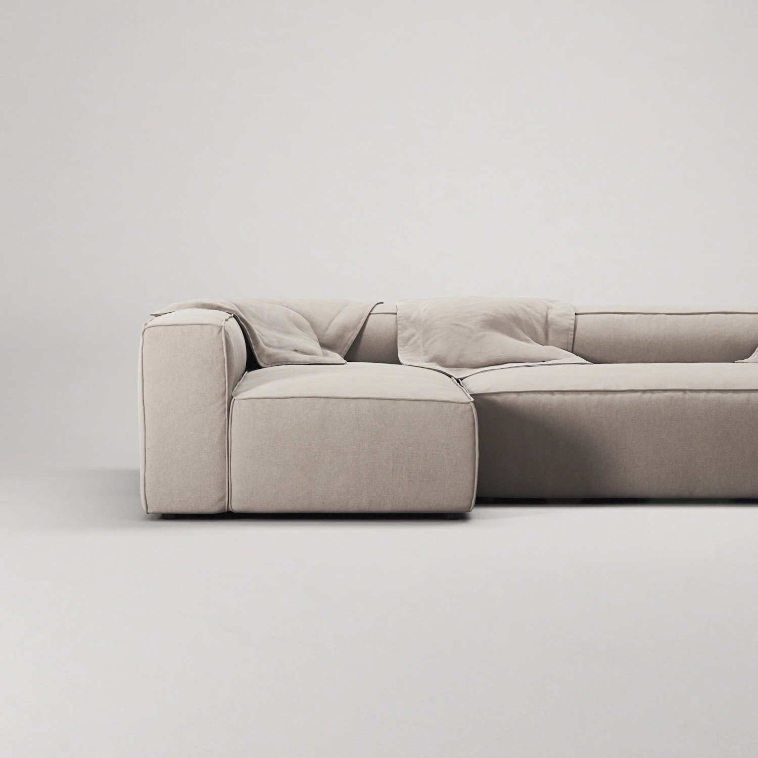 Decotique Grand 4-sitssoffa Divan Vänster Med Fåtölj, sandshell beige från Decotique, bild 6