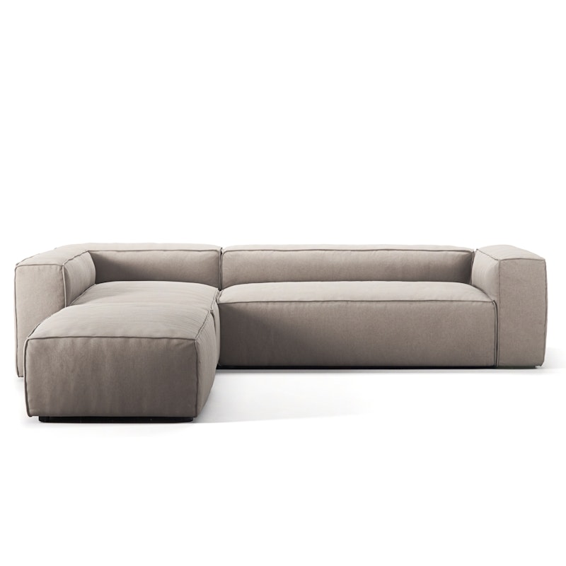 Grand 4-Sitssoffa Divan Vänster öppet avslut Minetyg, Sandshell Beige