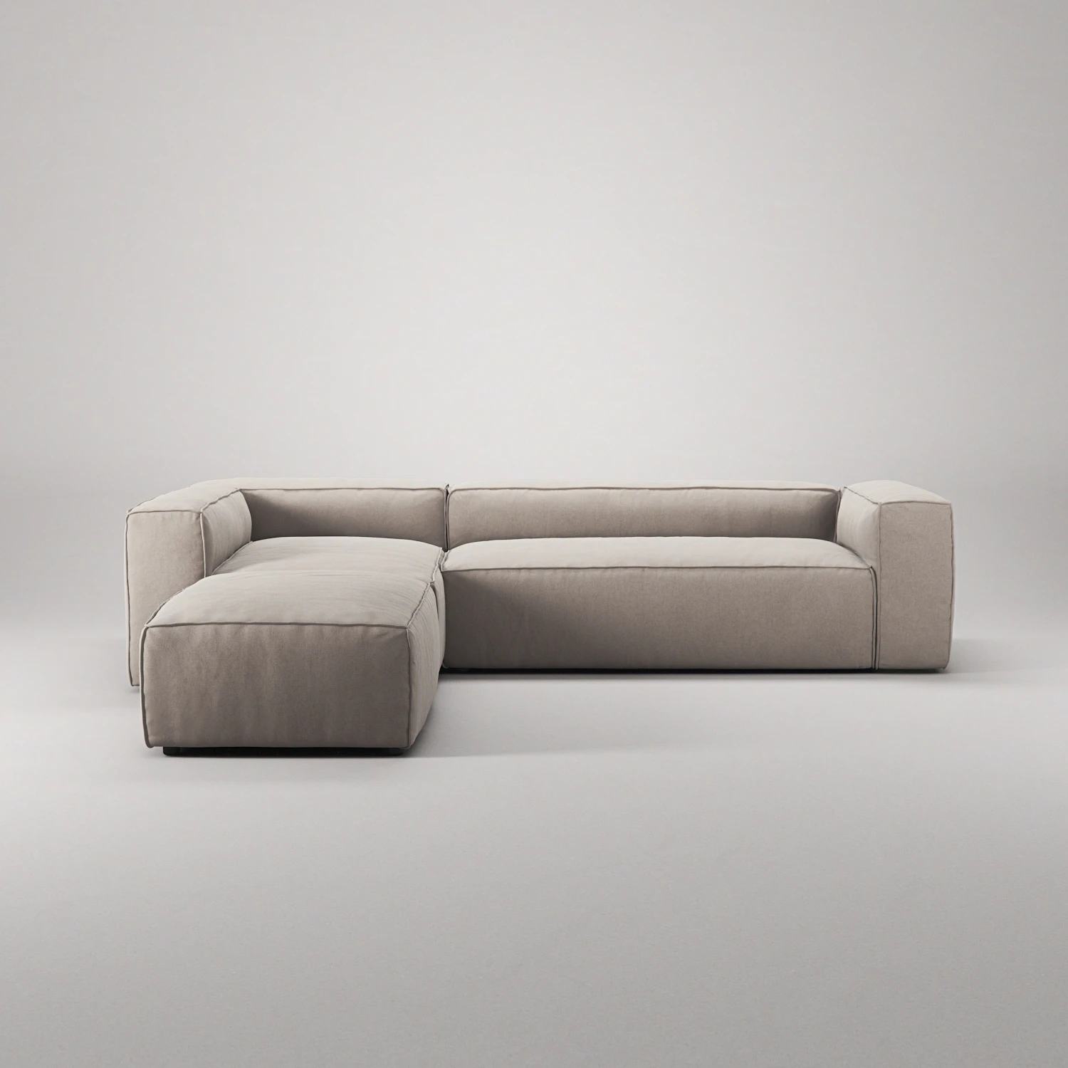 Decotique Grand 4-sitssoffa Divan Vänster Öppet Avslut Med Fotpall, sandshell beige från Decotique, bild 3
