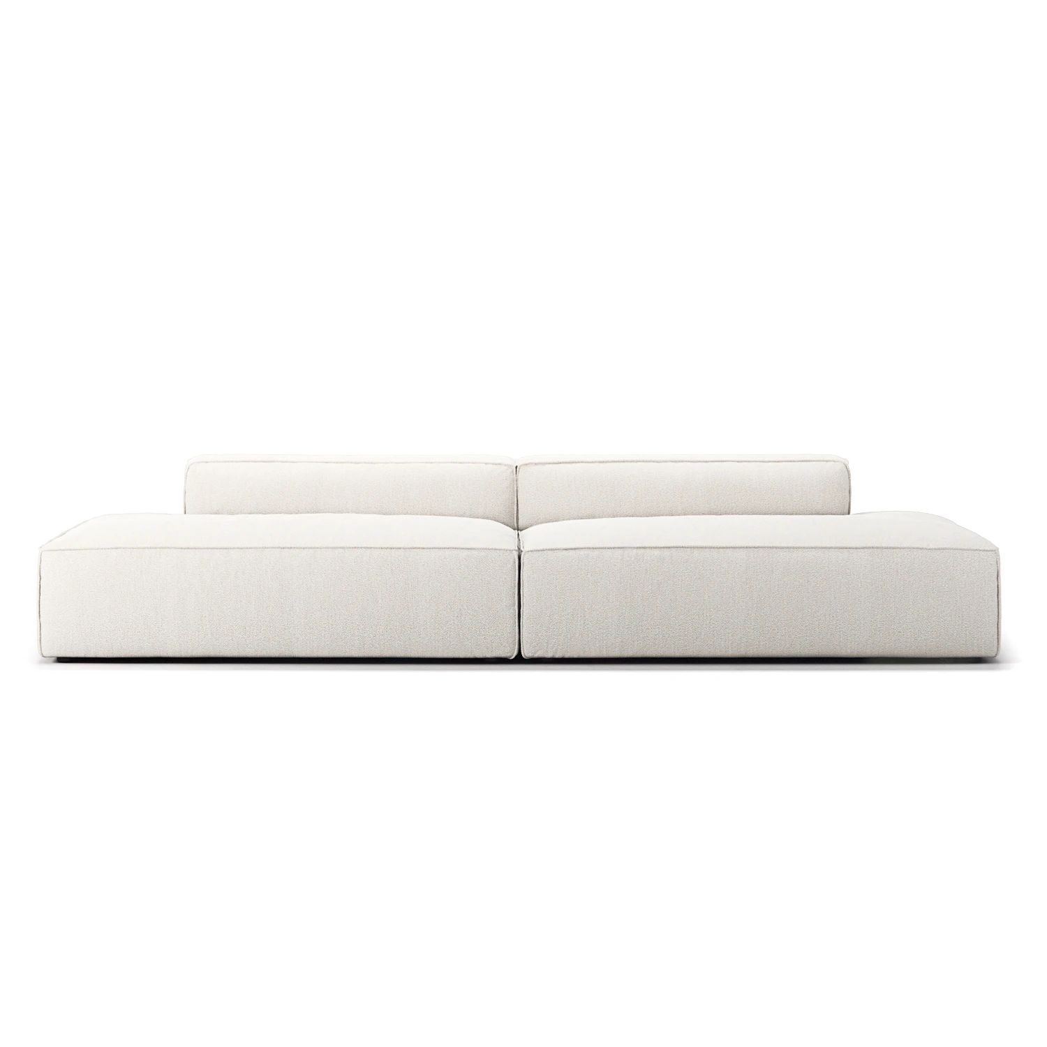 Decotique Grand 4-sitssoffa &Ouml;ppna Avslut tyg - 4-sitssoffor + Boucl&eacute; Steam White