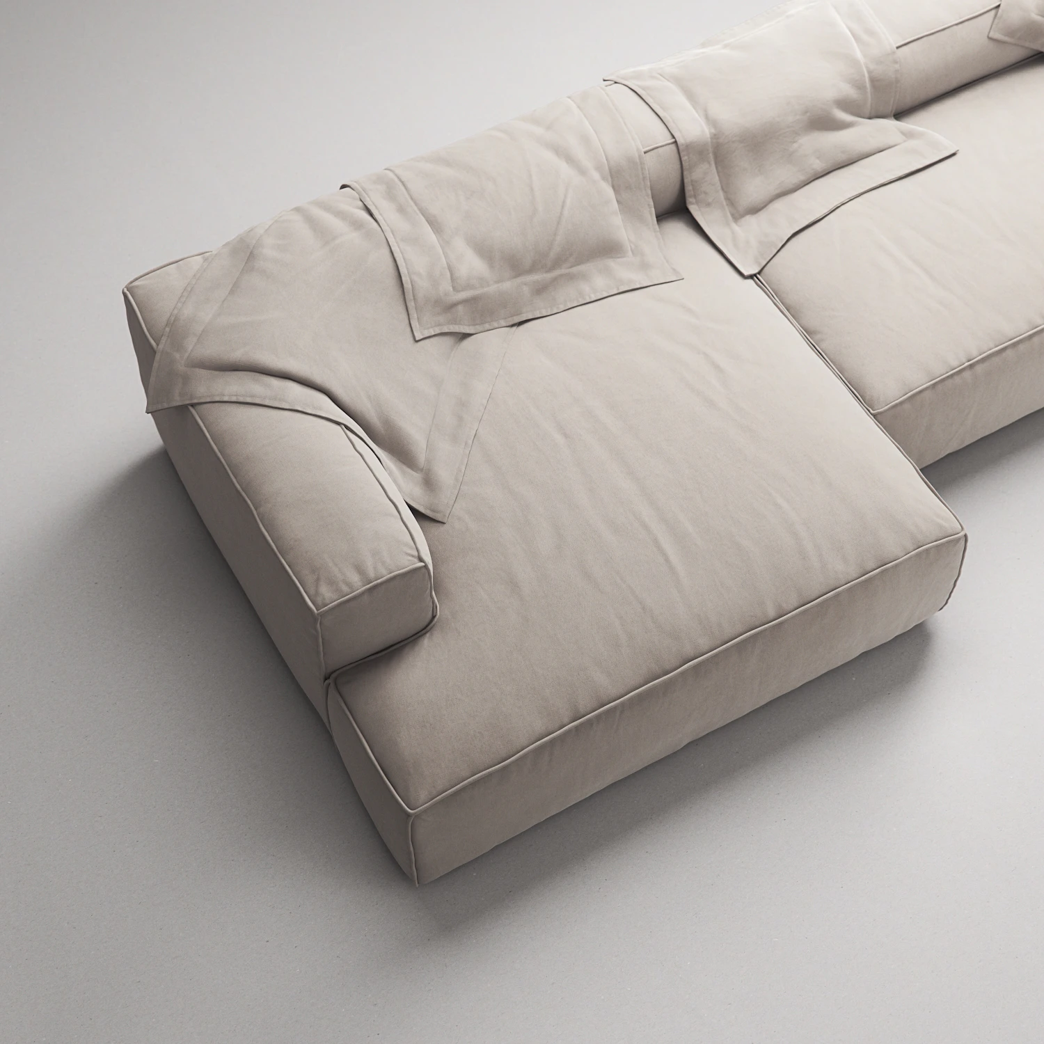 Decotique Grand 4-sitssoffa Schäslong Vänster, sandshell beige från Decotique, bild 6