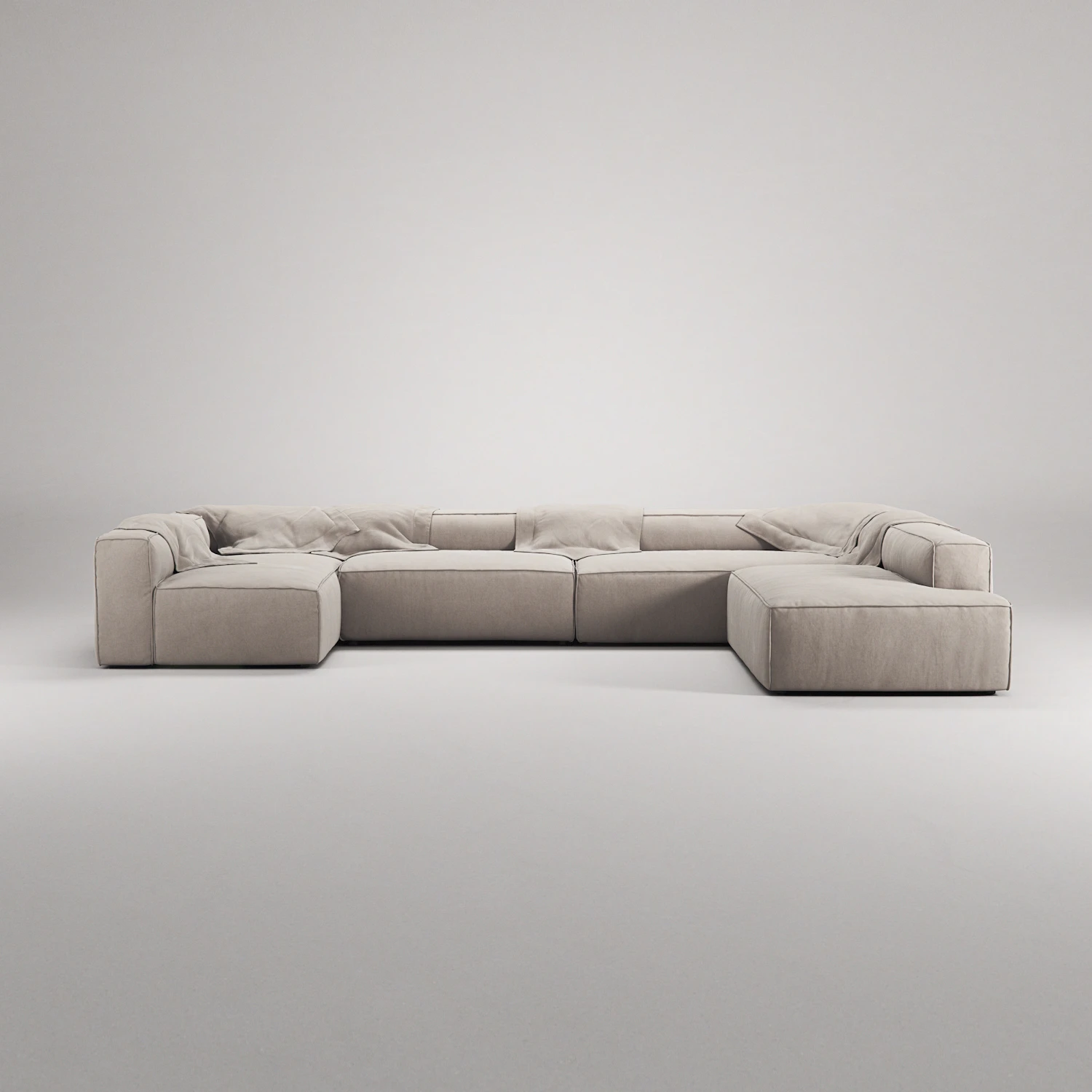 Decotique Grand 5-sitssoffa Divan Höger Minetyg, sandshell beige från Decotique, bild 4