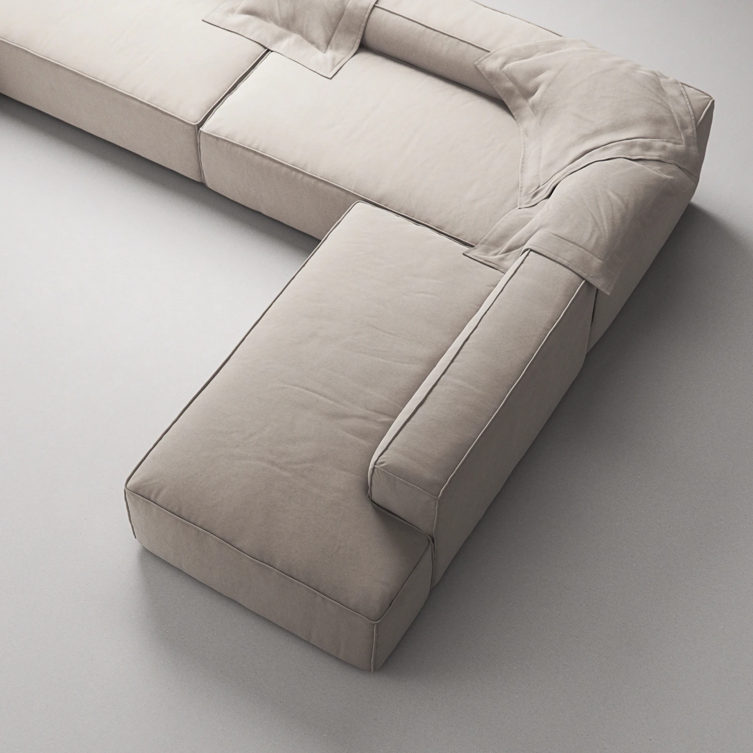 Decotique Grand 5-sitssoffa Divan Höger Minetyg, sandshell beige från Decotique, bild 6