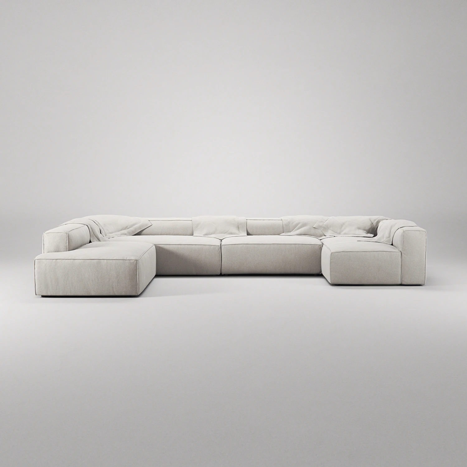 Decotique Grand 5-sitssoffa Divan Vänster Minetyg, moon white från Decotique, bild 4