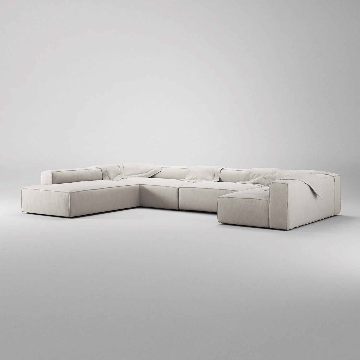 Decotique Grand 5-sitssoffa Divan Vänster Minetyg, moon white från Decotique, bild 2