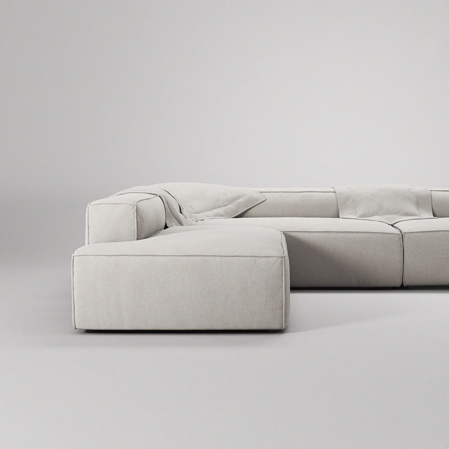 Decotique Grand 5-sitssoffa Divan Vänster Minetyg, moon white från Decotique, bild 3