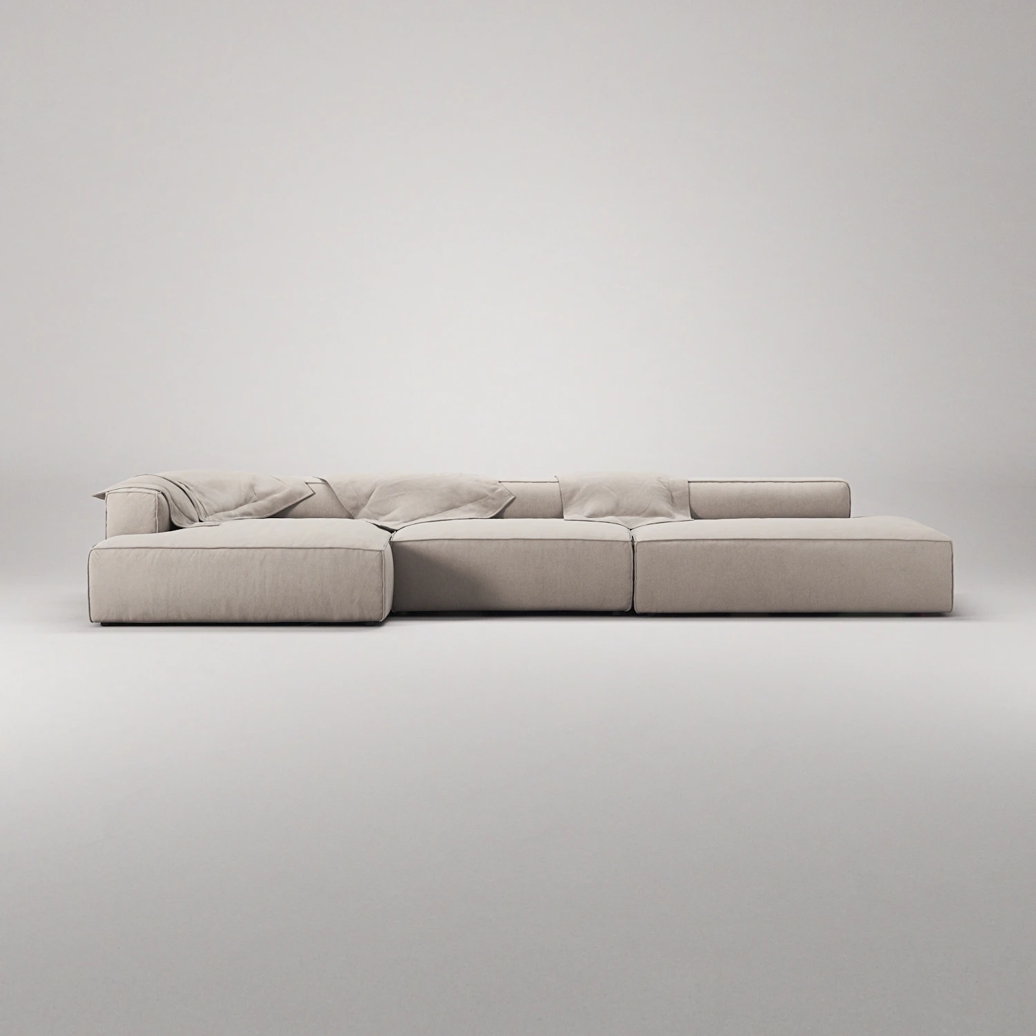Decotique Grand 5-sitssoffa Öppet Avslut Höger Minetyg, sandshell beige från Decotique, bild 6