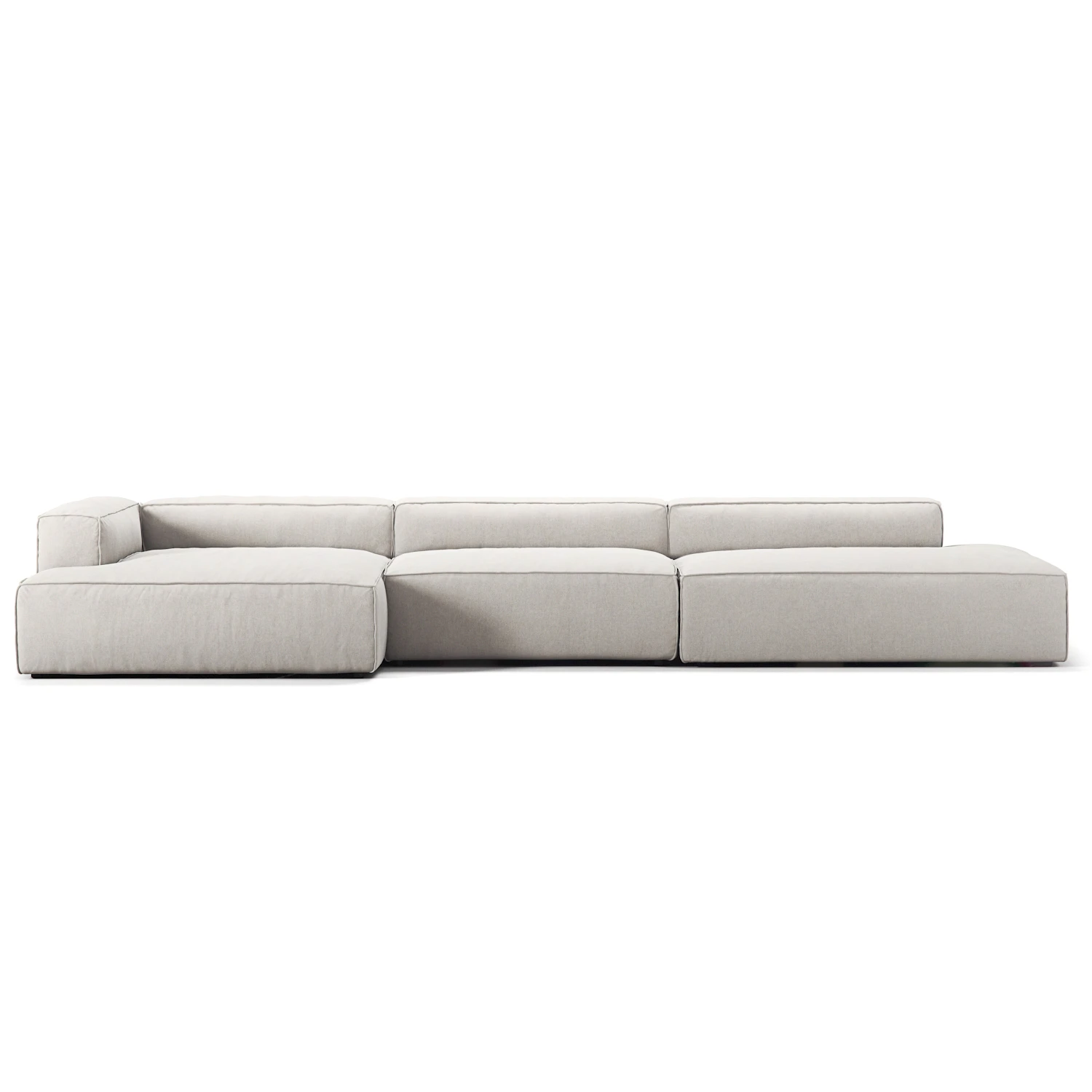 Decotique Grand 5-sitssoffa &Ouml;ppet Avslut H&ouml;ger Minetyg - H&ouml;rnsoffor & Divansoffor Micro Chenille Moon White