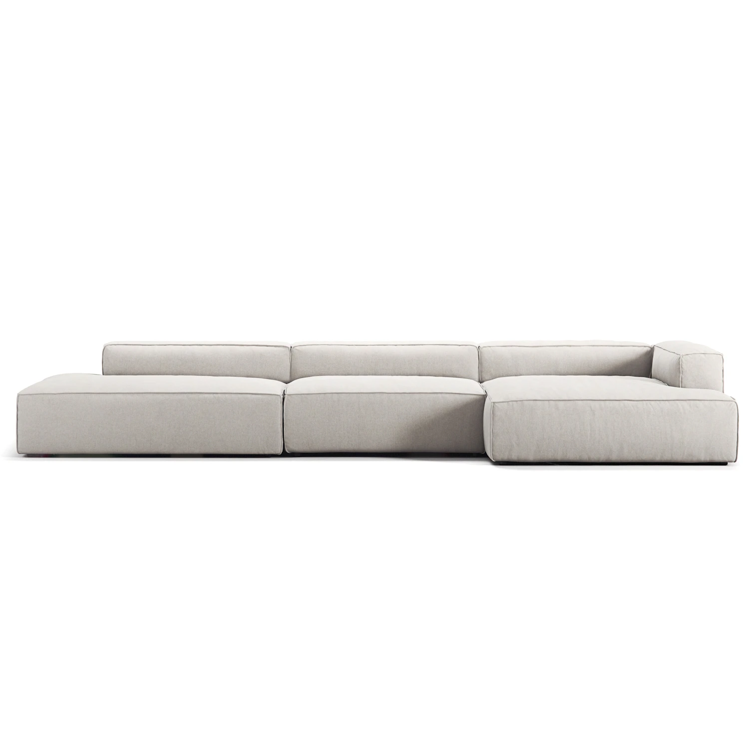 Decotique Grand 5-sitssoffa &Ouml;ppet Avslut V&auml;nster Minetyg - H&ouml;rnsoffor & Divansoffor Micro Chenille Moon White