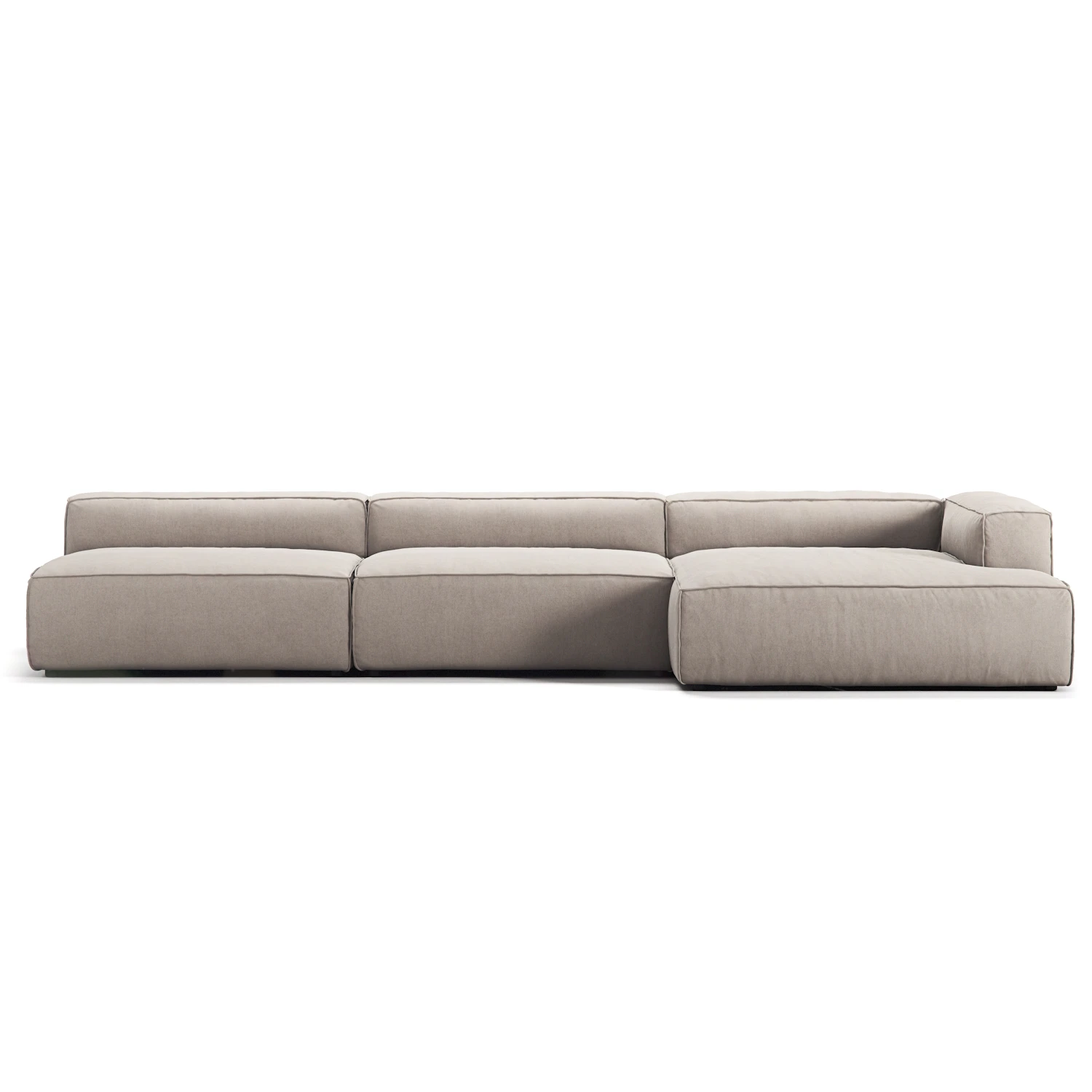 Decotique Grand 5-sitssoffa Sch&auml;slong H&ouml;ger Minetyg - H&ouml;rnsoffor & Divansoffor Micro Chenille Sandshell Beige