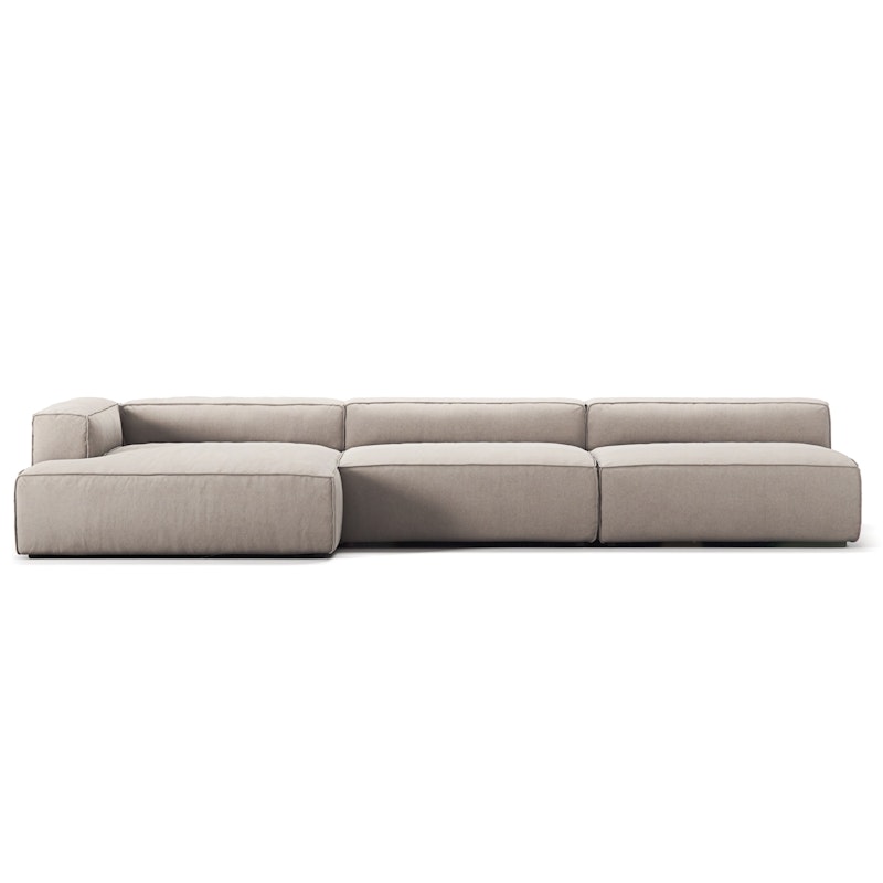Grand 5-Sitssoffa schäslong Vänster Minetyg, Sandshell Beige