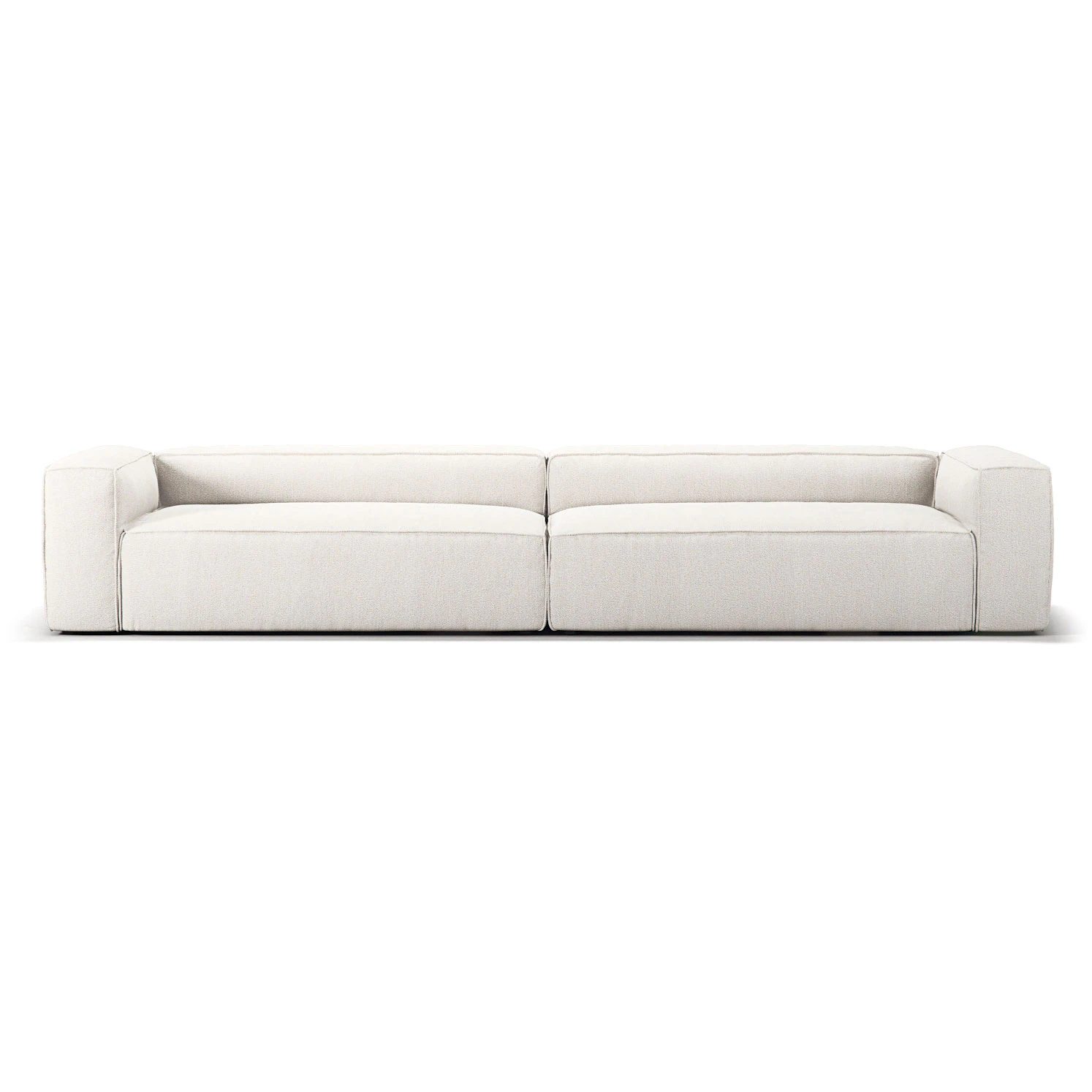 Decotique Grand 6-sitssoffa tyg - 4-sitssoffor + Boucl&eacute; Steam White
