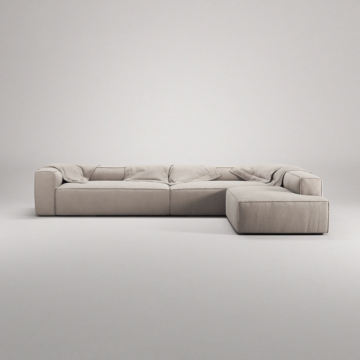 Decotique Grand Hörnsoffa 5-sits Öppet Avslut Höger Minetyg, sandshell beige från Decotique, bild 4