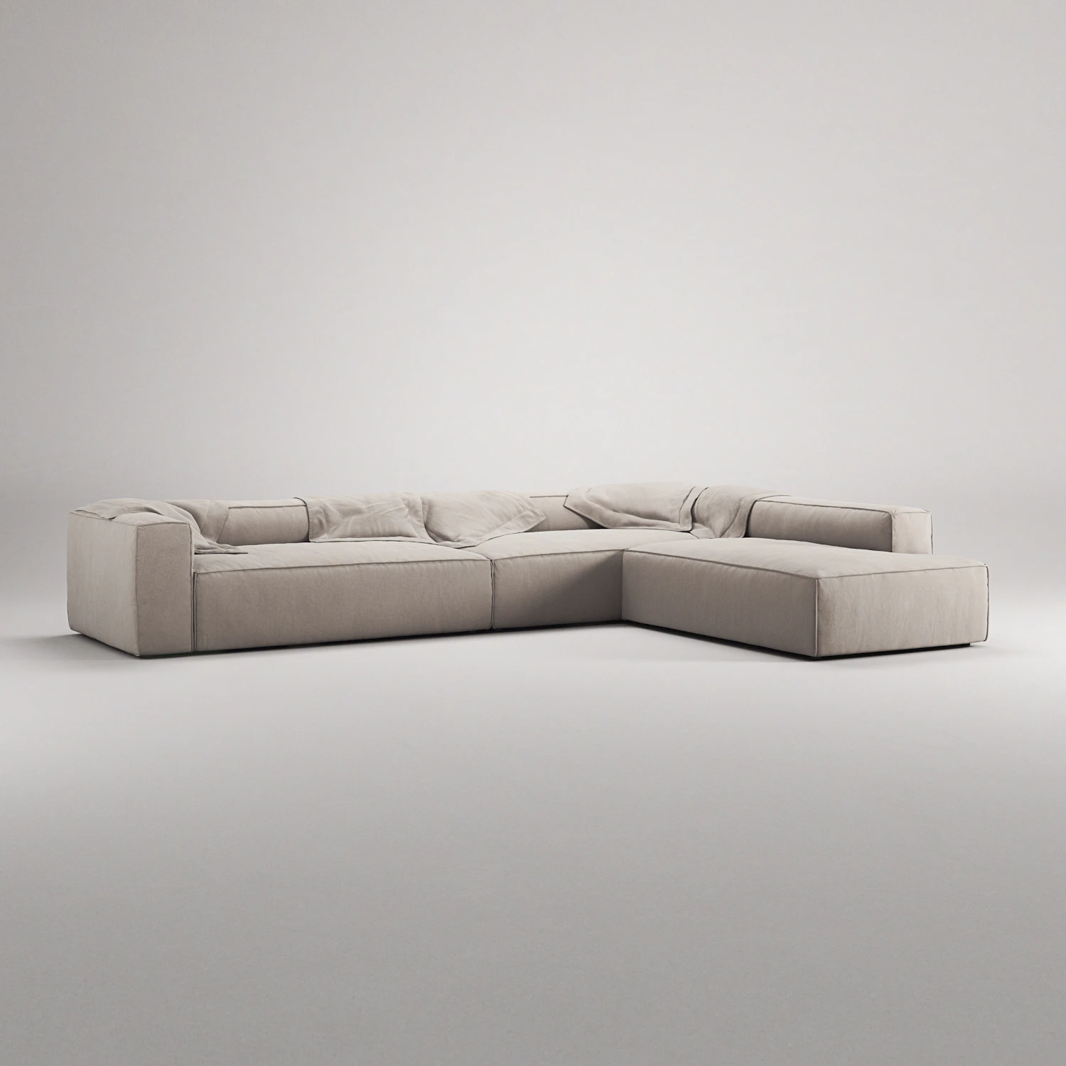 Decotique Grand Hörnsoffa 5-sits Öppet Avslut Höger Minetyg, sandshell beige från Decotique, bild 2