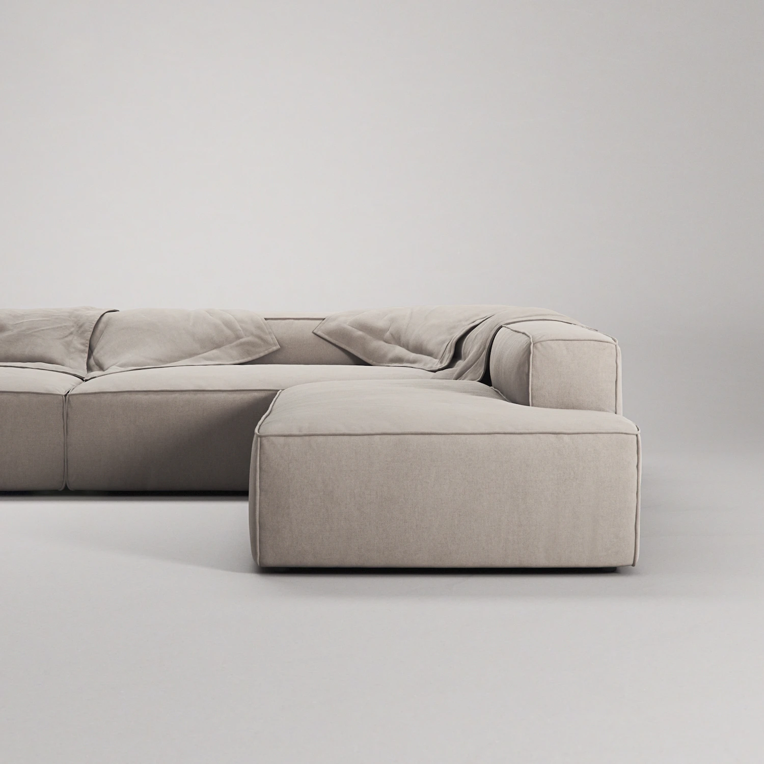 Decotique Grand Hörnsoffa 5-sits Öppet Avslut Höger Minetyg, sandshell beige från Decotique, bild 3