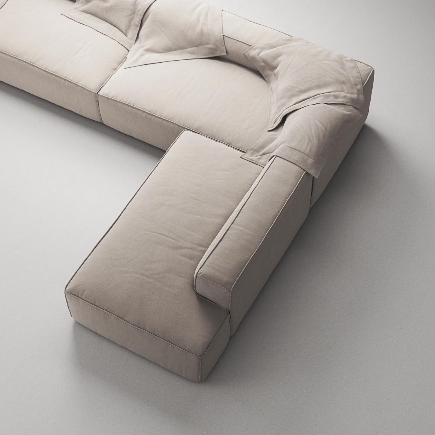 Decotique Grand Hörnsoffa 5-sits Öppet Avslut Höger Minetyg, sandshell beige från Decotique, bild 6