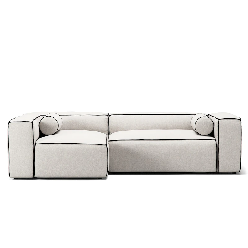 Grand Hue 3-Sitssoffa Divan Vänster, Steam White / Mine Graphite