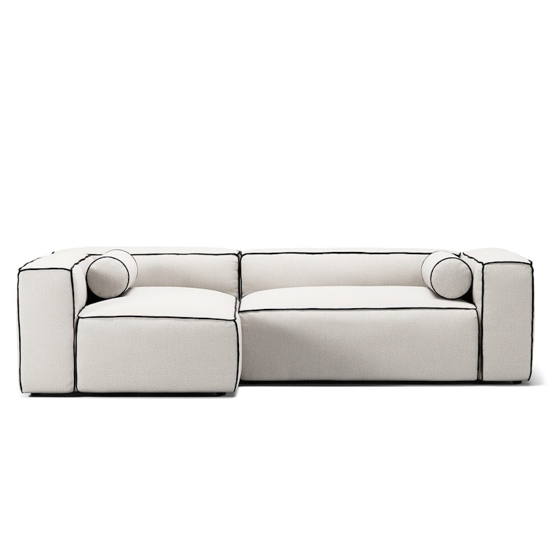 Grand Hue 3-Sitssoffa Divan Vänster, Steam White / Mine Graphite