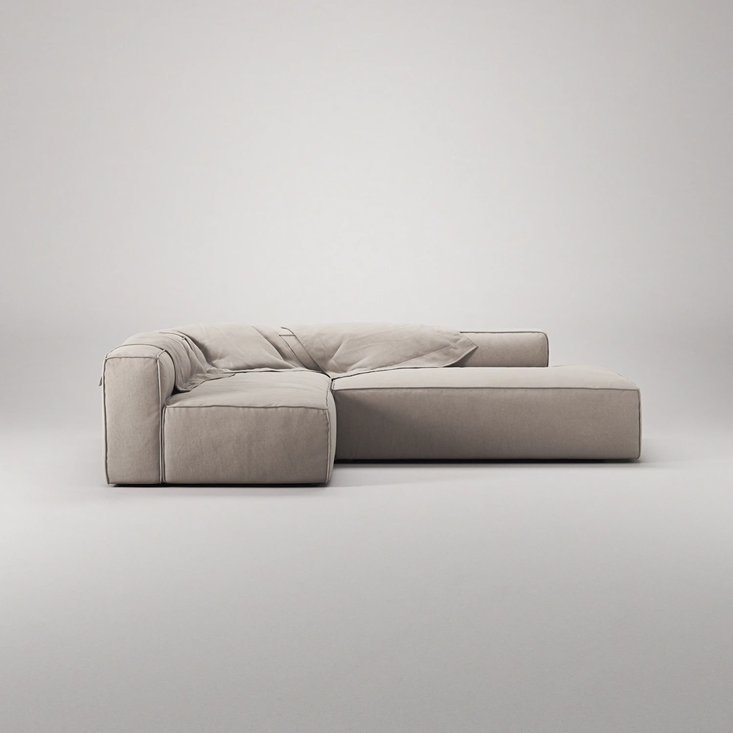 Decotique Grand Loungesoffa 3-sits Öppet Avslut Höger Minetyg, sandshell beige från Decotique, bild 6