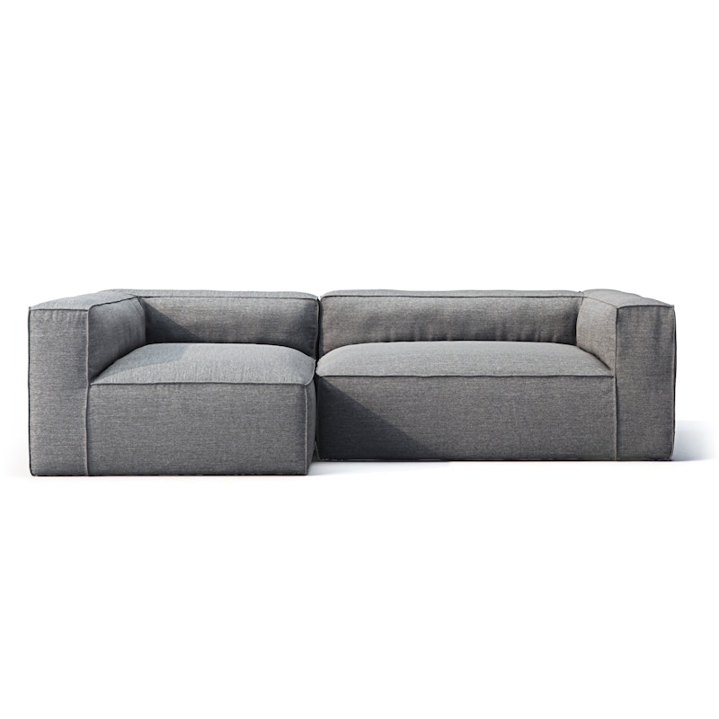 Grand Utomhus 3-sitssoffa Divan Vänster, Charcoal Chiné