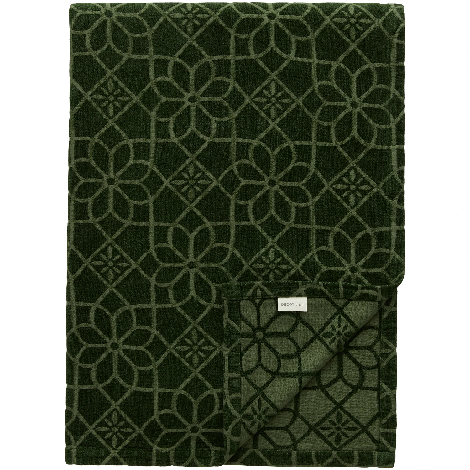 Decotique Juliette Överkast 180x260 Cm - Överkast Chenille Mörkgrön