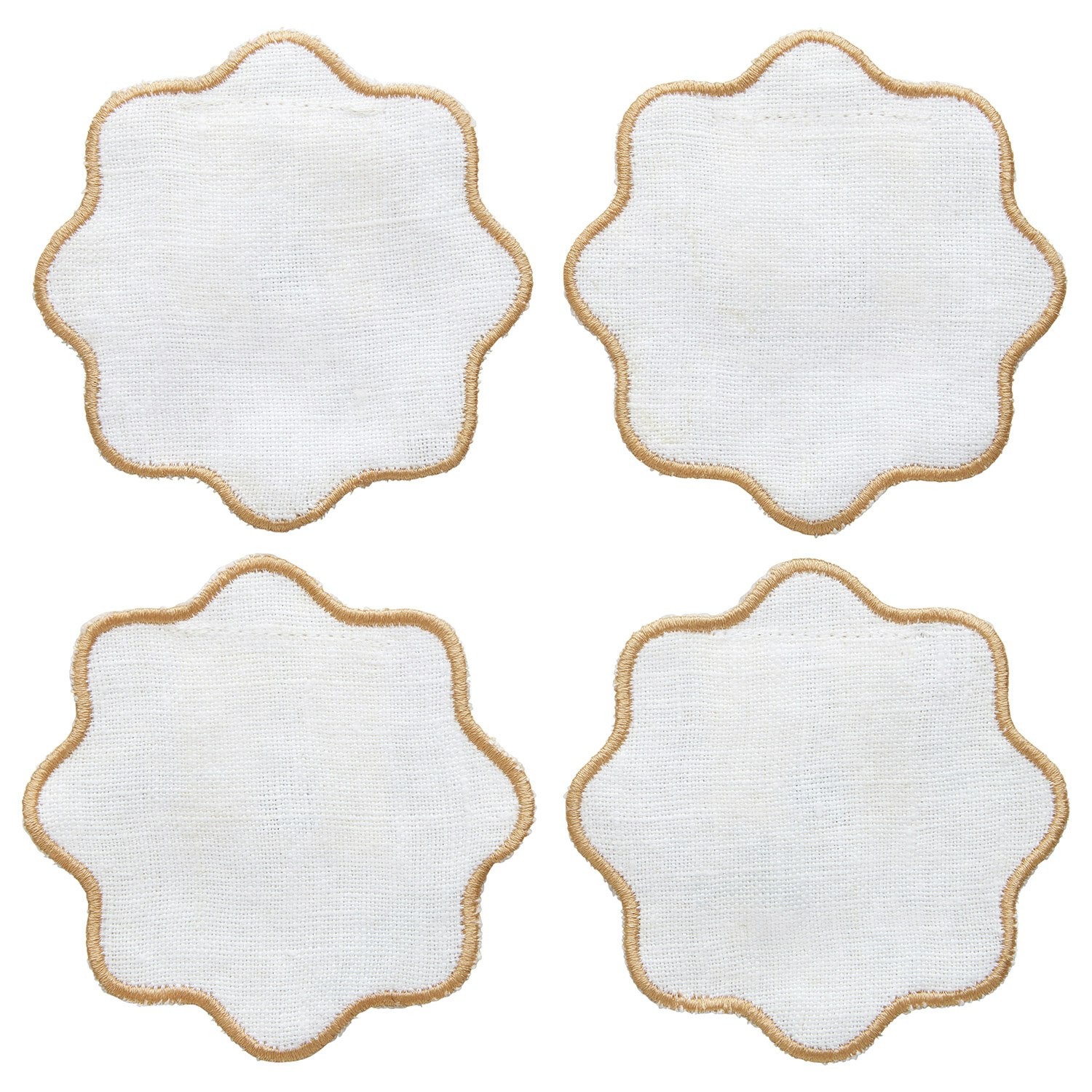 Decotique La Tavola Glasunderl&auml;gg 10x10 Cm / Beige - Bomull Vit