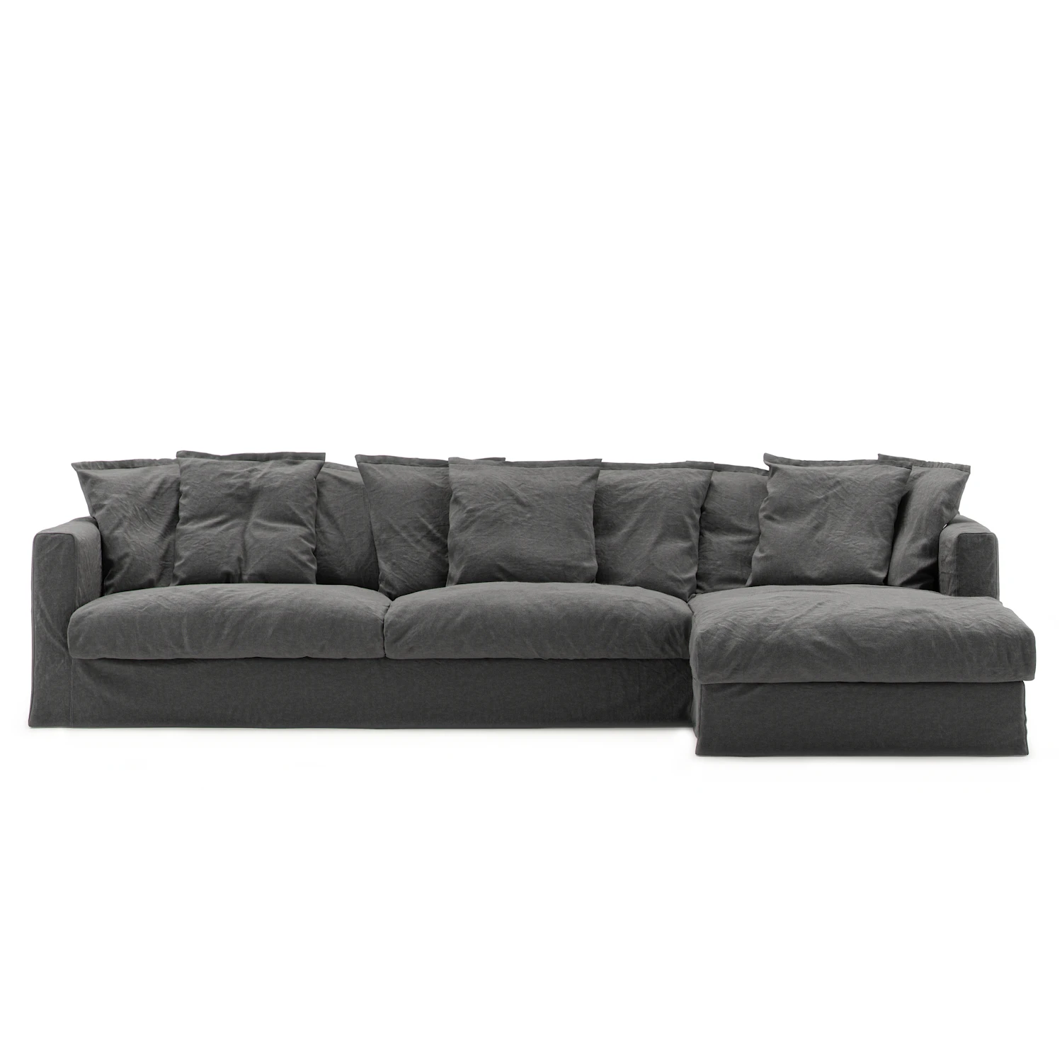 decotique le grand air 3-sitssoffa divan höger - hörnsoffor & divansoffor linne carbon dust