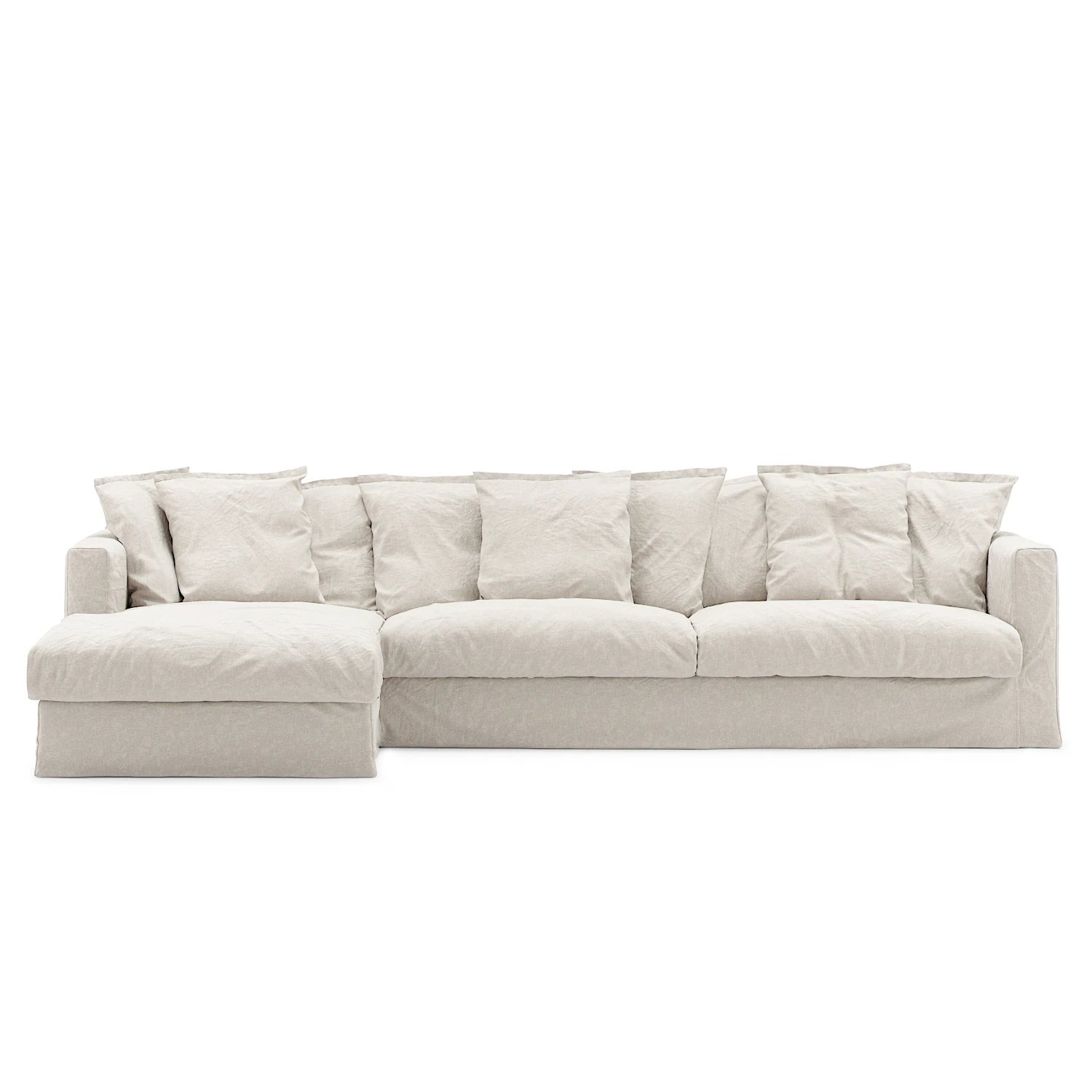 decotique le grand air 3-sitssoffa divan vänster - hörnsoffor & divansoffor linne creamy white