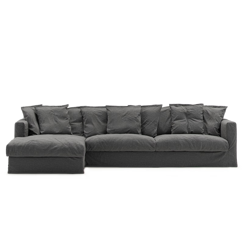 Le Grand Air 3-Sitssoffa Linne Divan Vänster, Carbon Dust