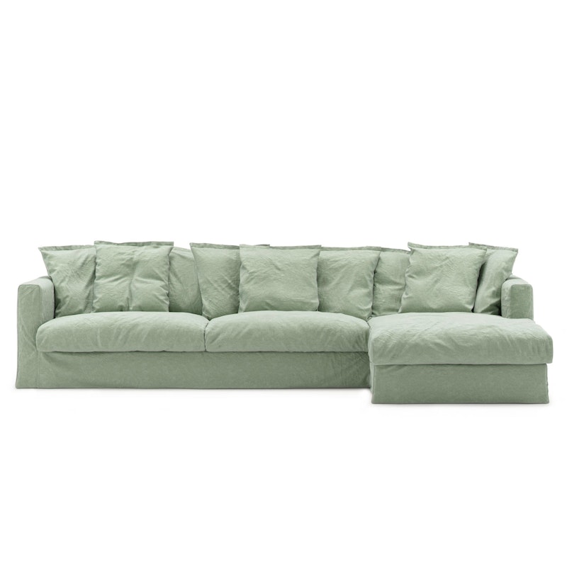 Le Grand Air Klädsel 3-Sits Linne Divan Höger, Green Pear