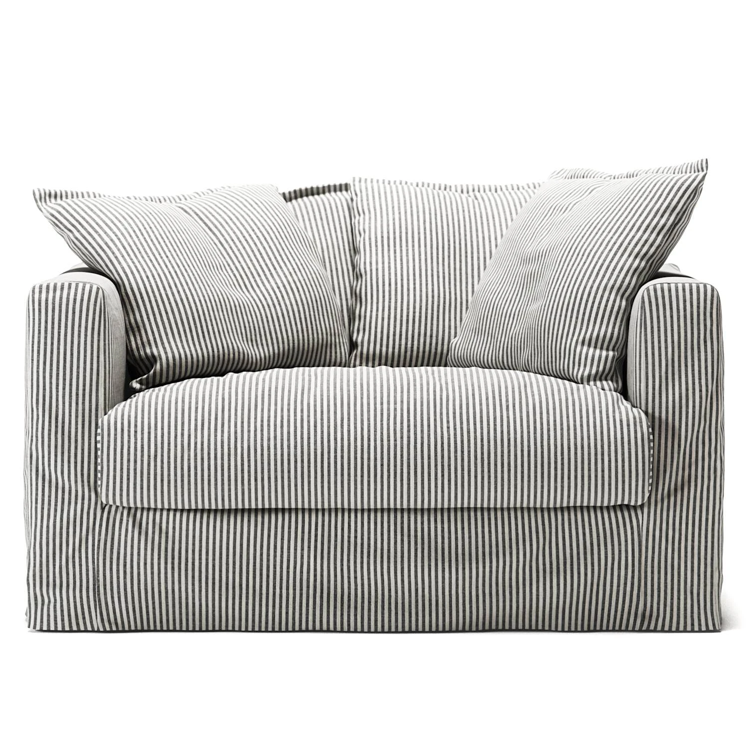 decotique le grand air love seat - linne ash stripe