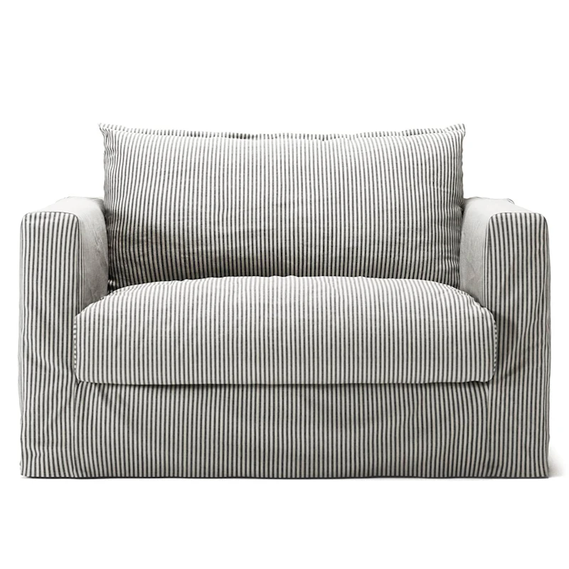 Le Grand Air Nou Love Seat Linne, Ash Stripe