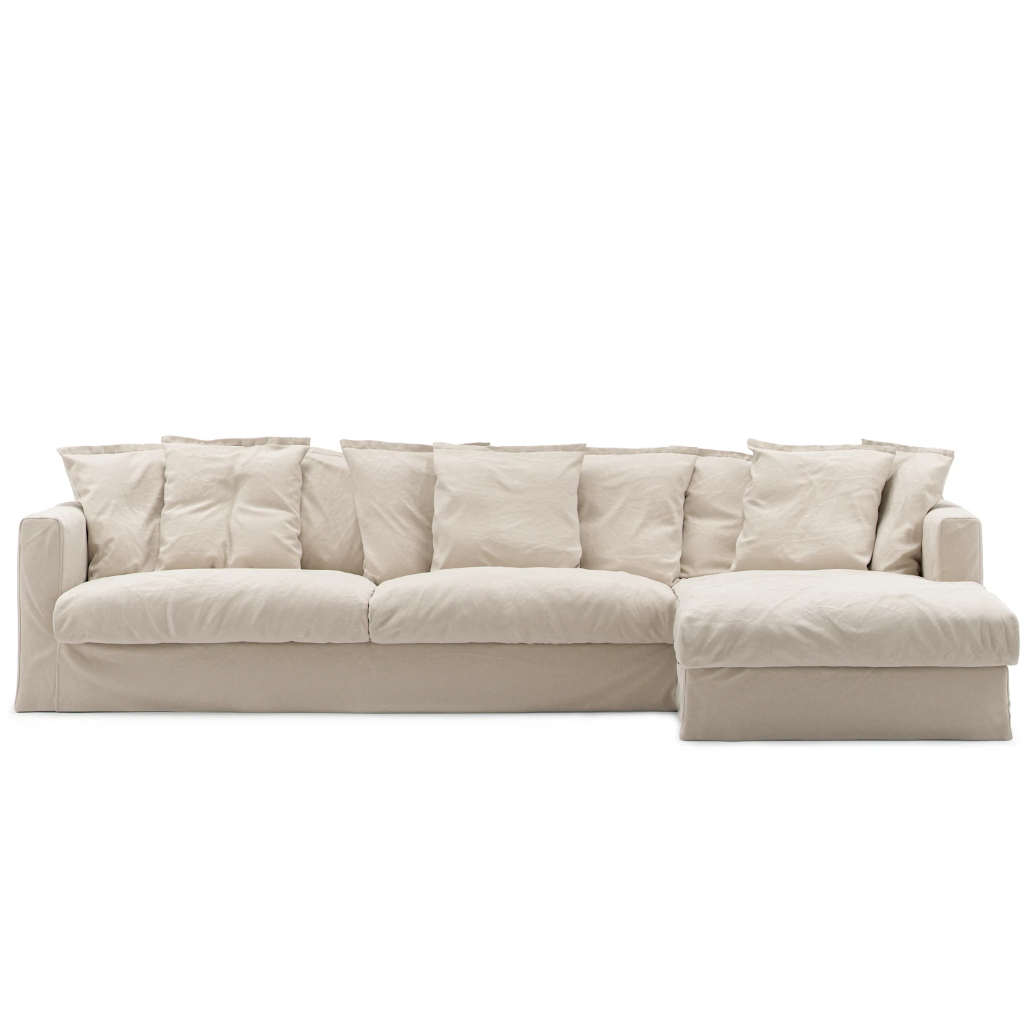 decotique le grand air 3-sitssoffa divan höger - hörnsoffor & divansoffor bomull beige