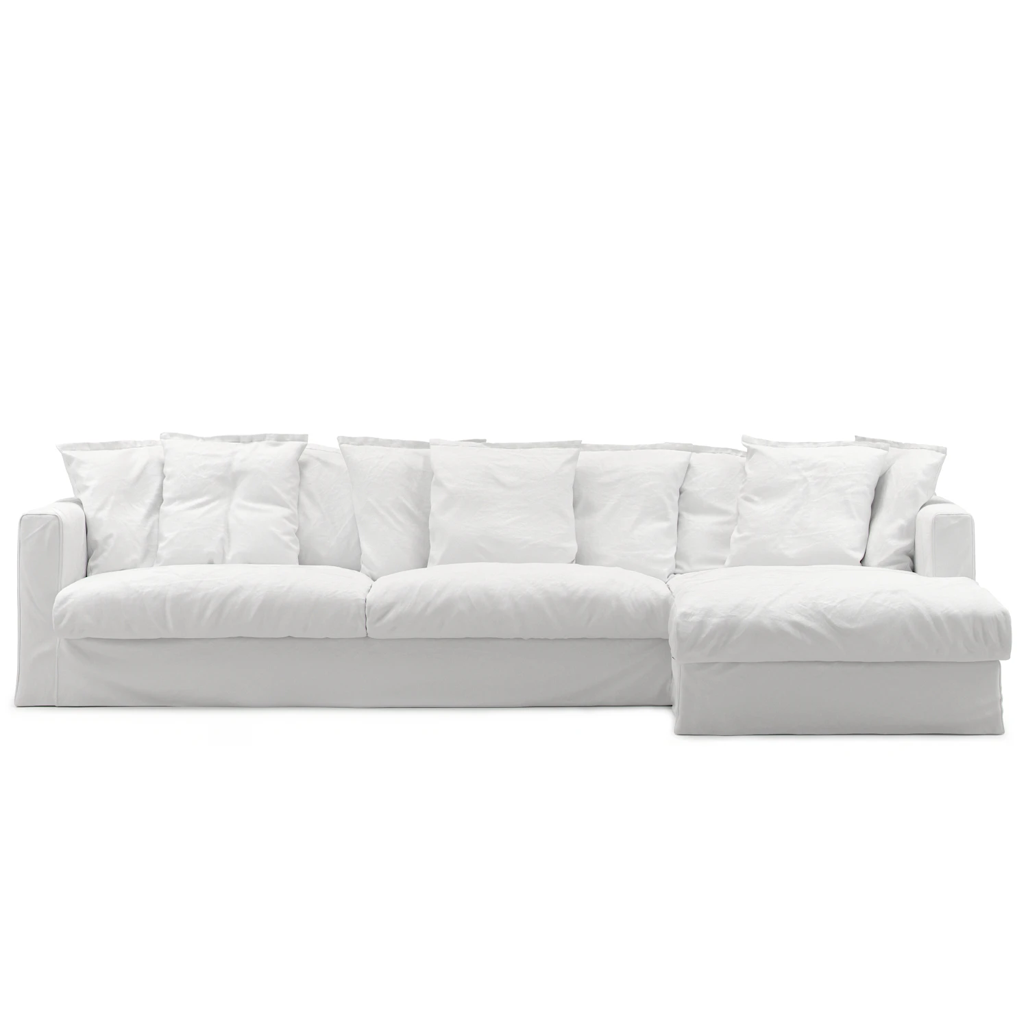 decotique le grand air 3-sitssoffa divan höger - hörnsoffor & divansoffor bomull vit