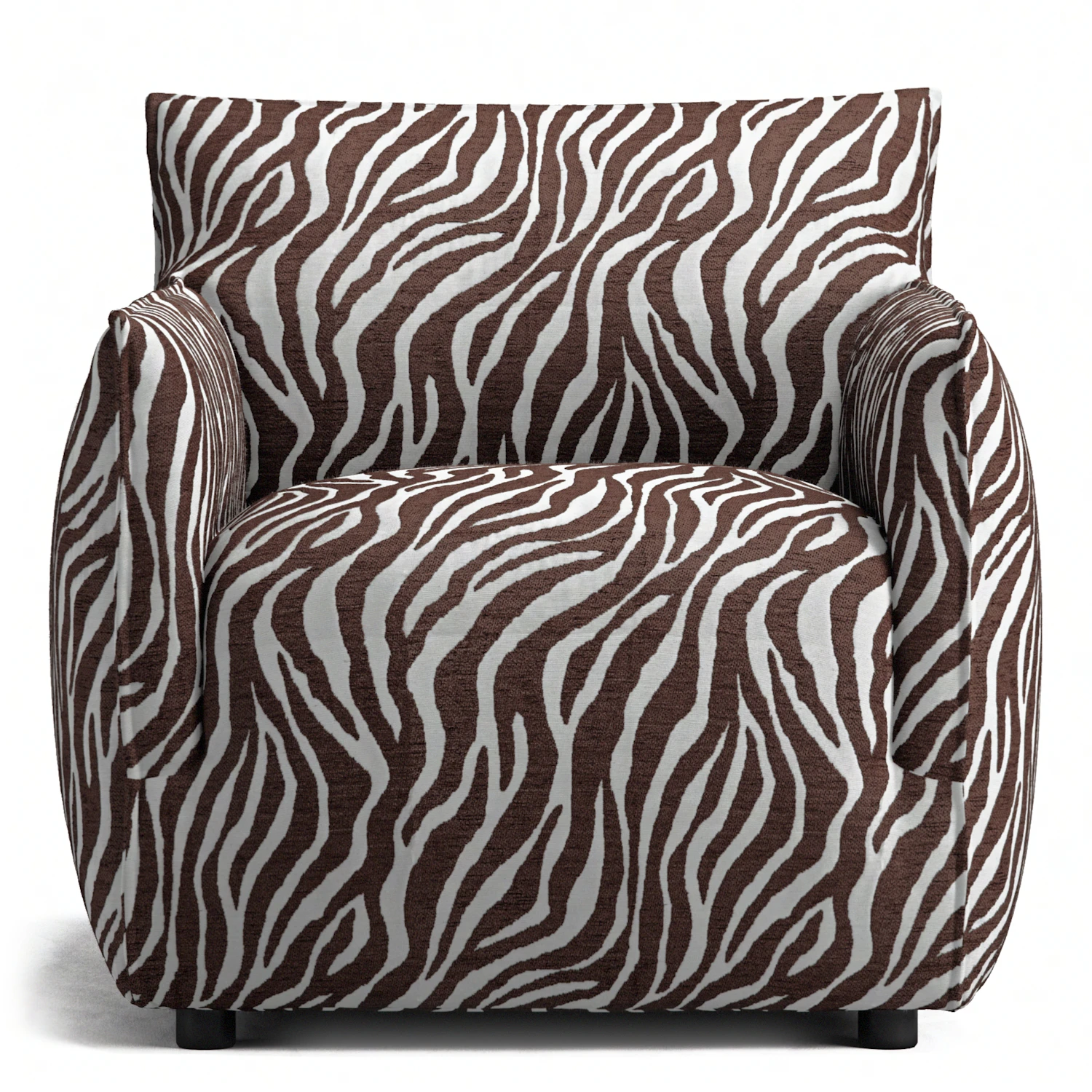 decotique le petite fåtölj zebra / vit - chenille brun