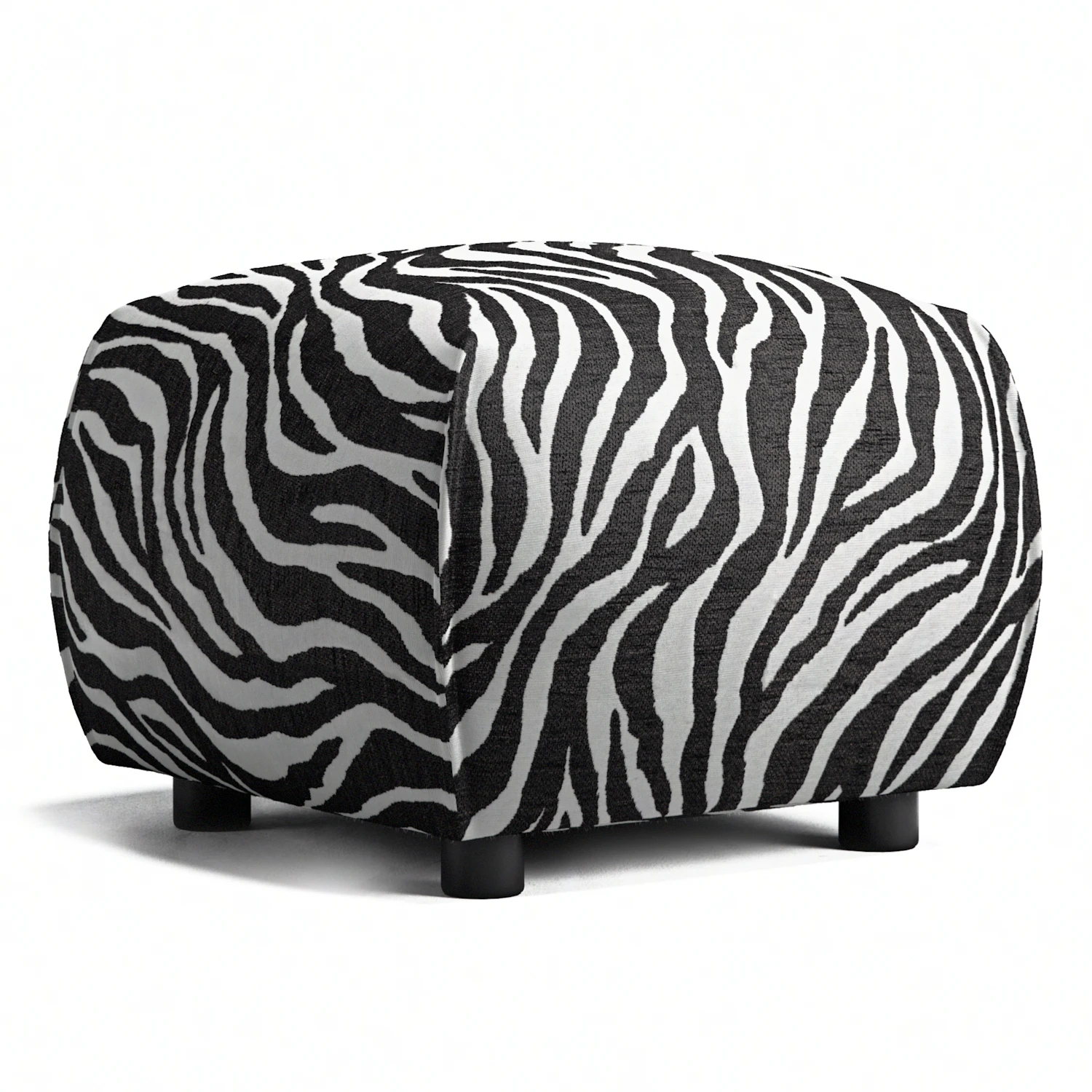 decotique le petite sittpuff zebra / vit - fotpallar chenille svart