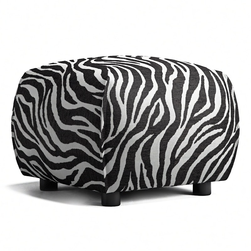 Le Petite Sittpuff Zebra, Svart / Vit